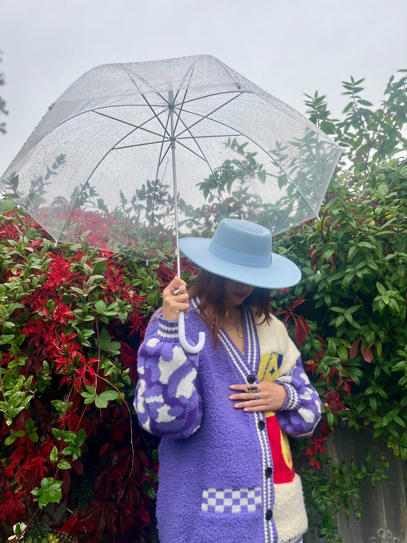 Blue Western Flat Top Hat – Adjustable Large Brim