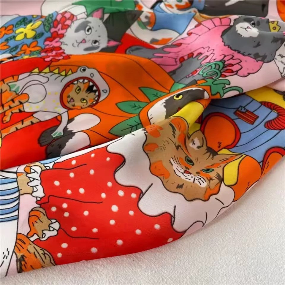 SATIN CAT SCARF