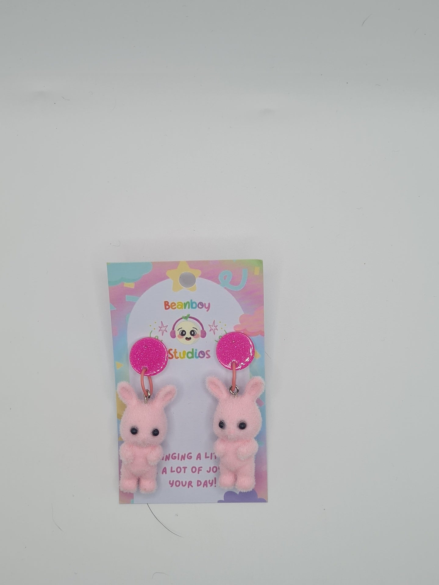 pink rabbit earrings
