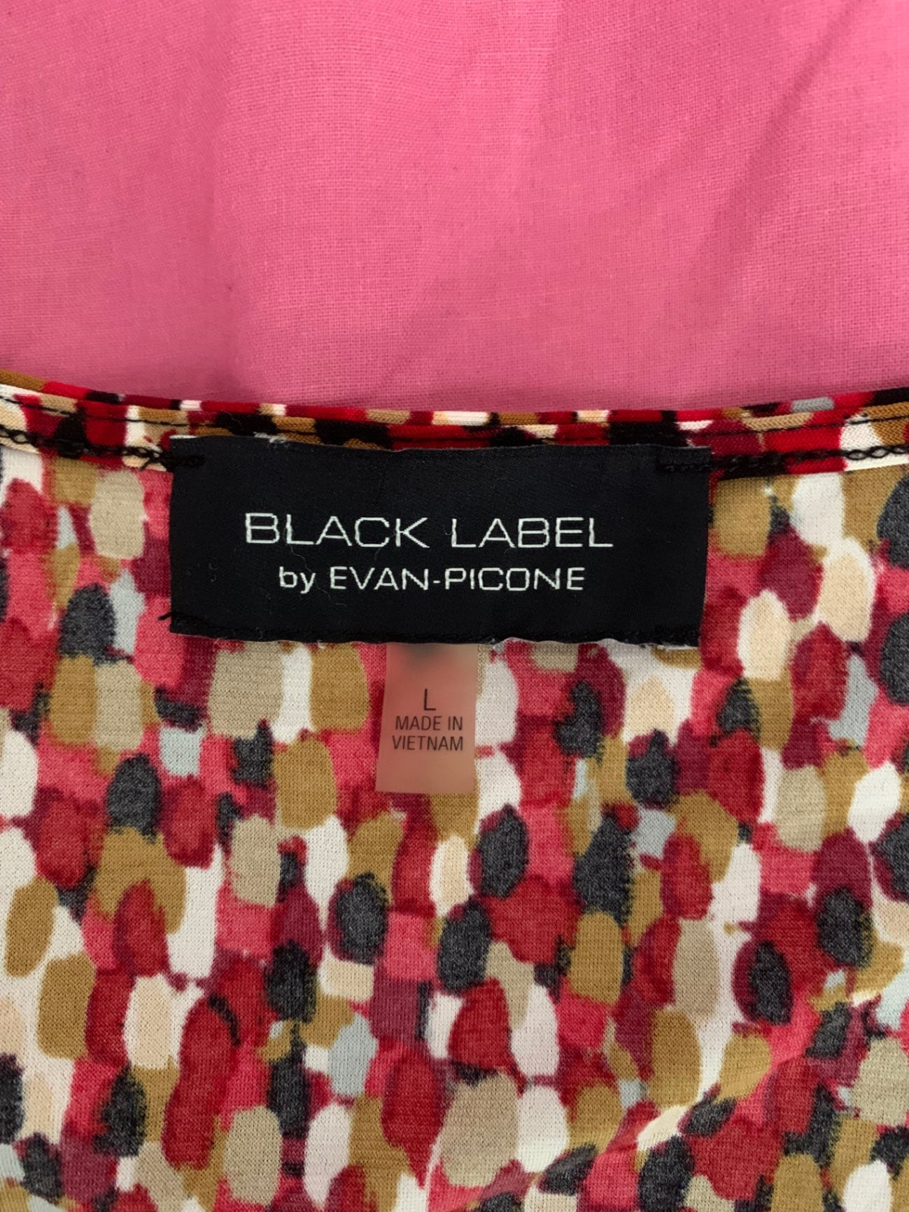 red & multicoloured spotted evan picone top