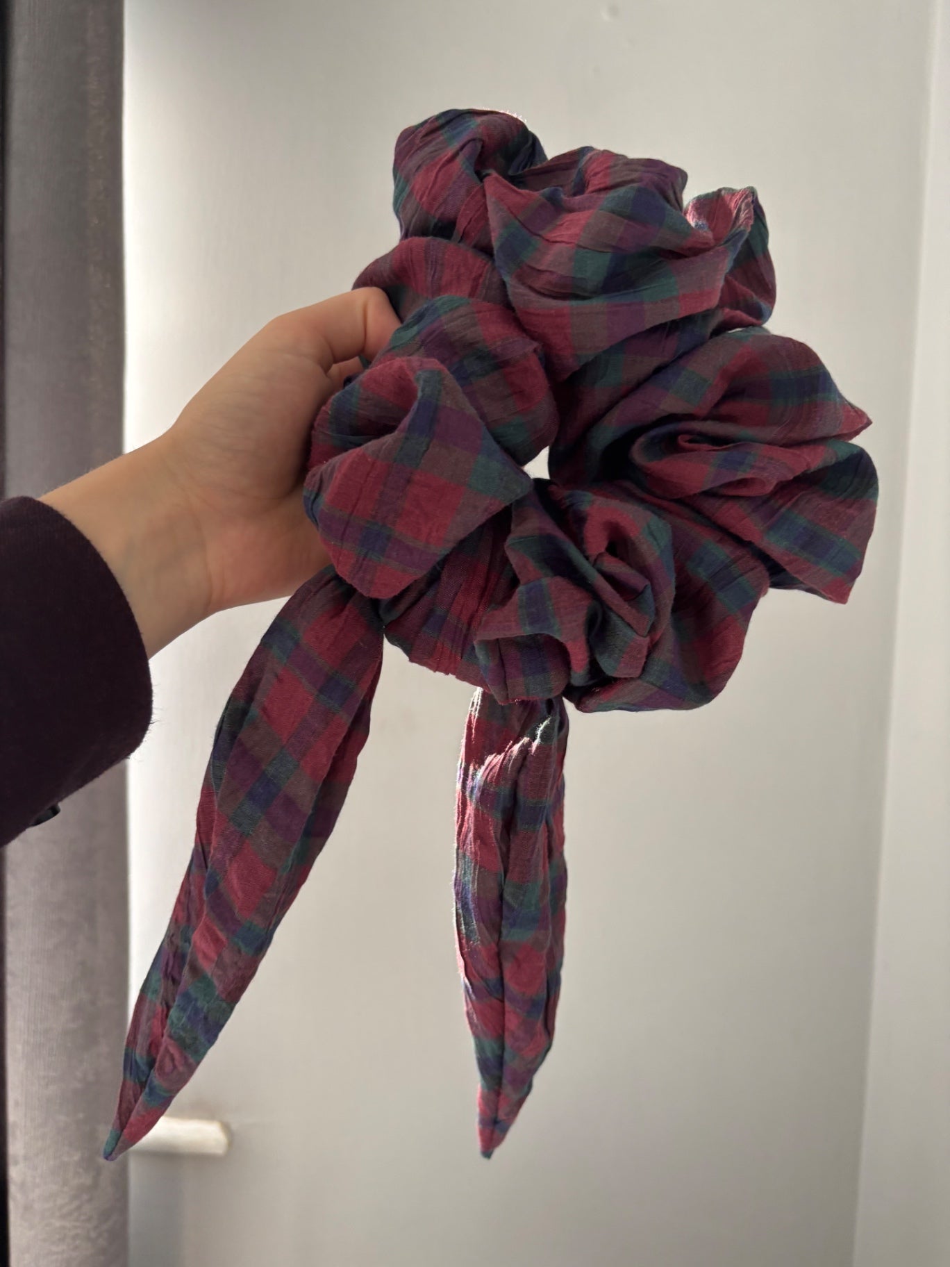 Checked scrunchie