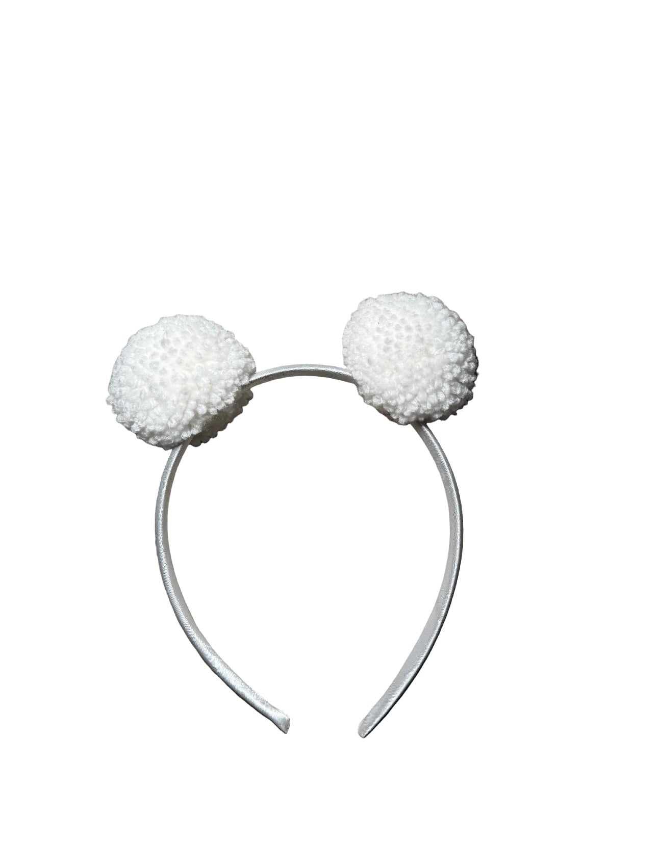 Children’s Pompom Headband in White
