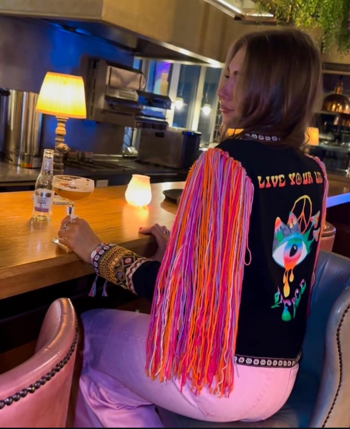 One of a kind jacket “LIVE YOUR LIFE BE FREE”🌈