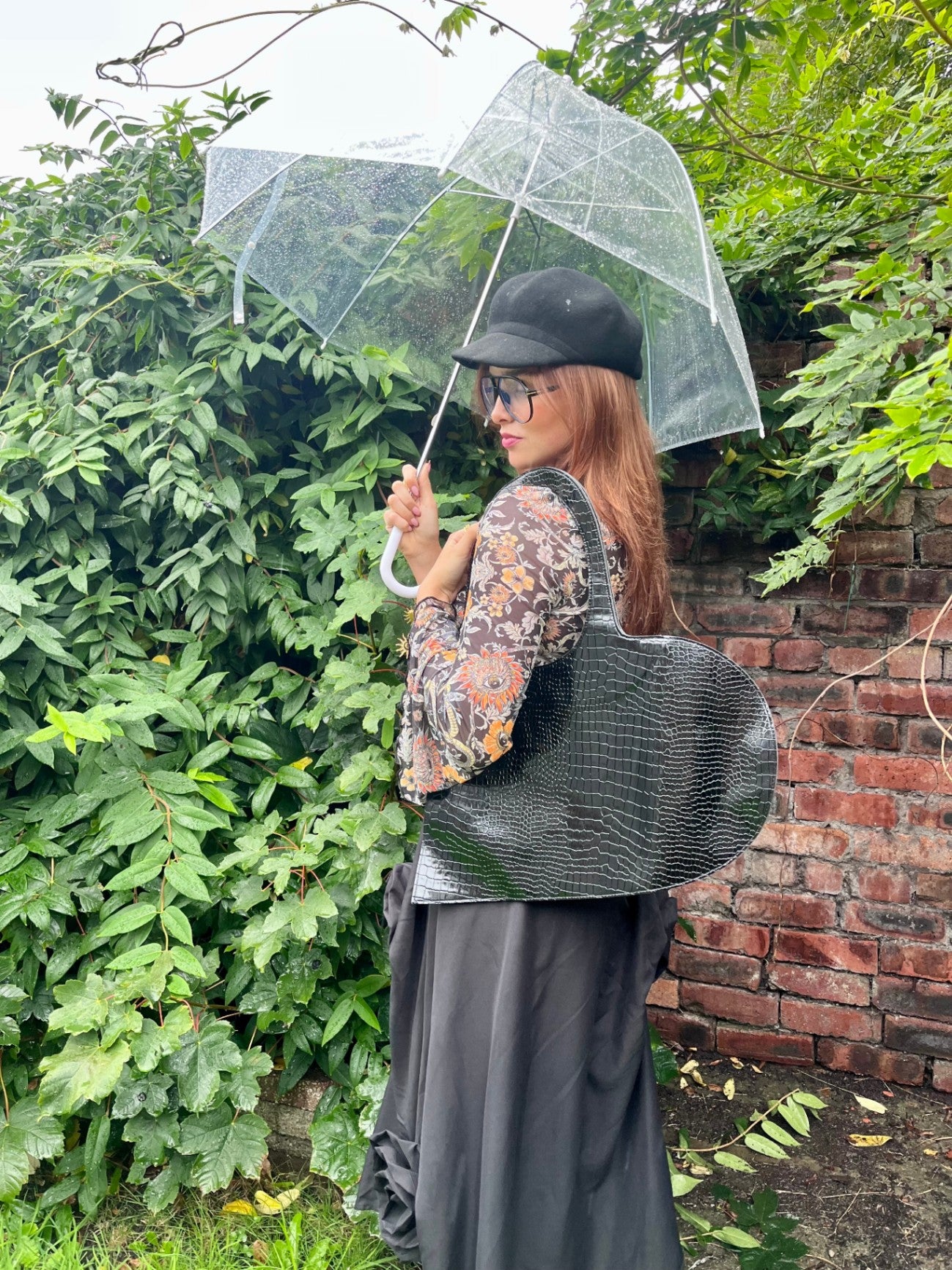 Heart Croc faux Leather bag