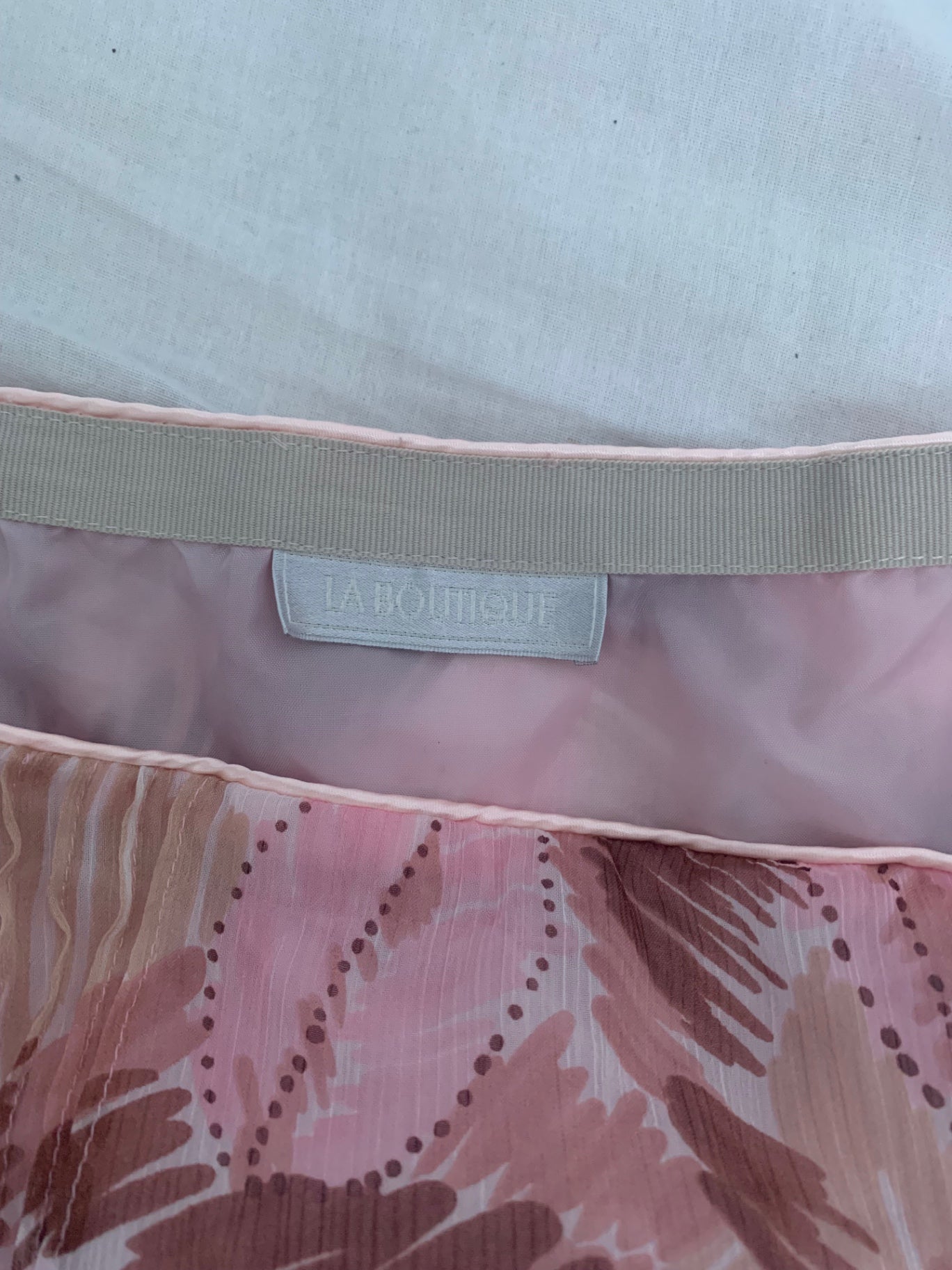 pink & brown leaf skirt