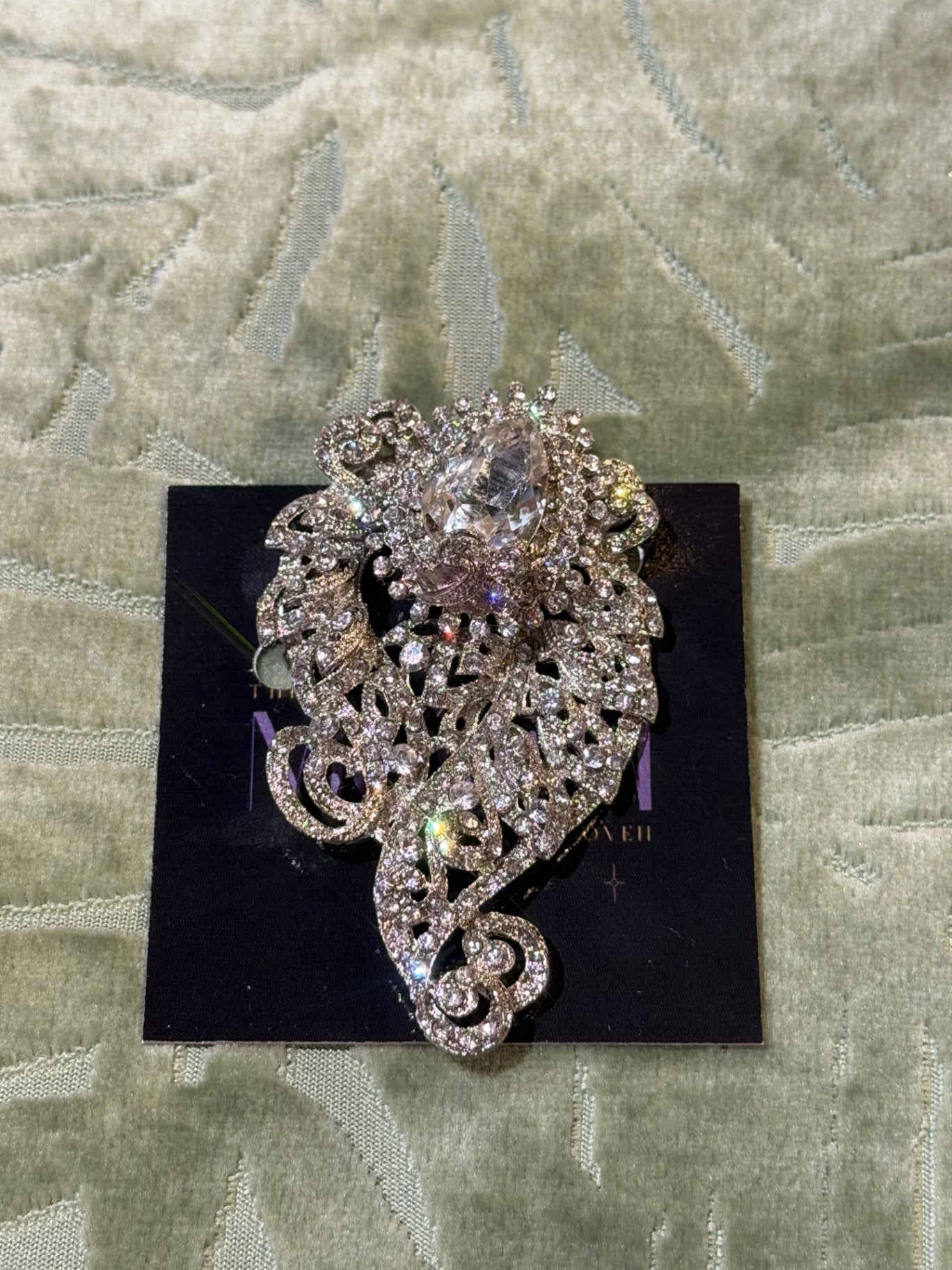 Silver Crystal brooch