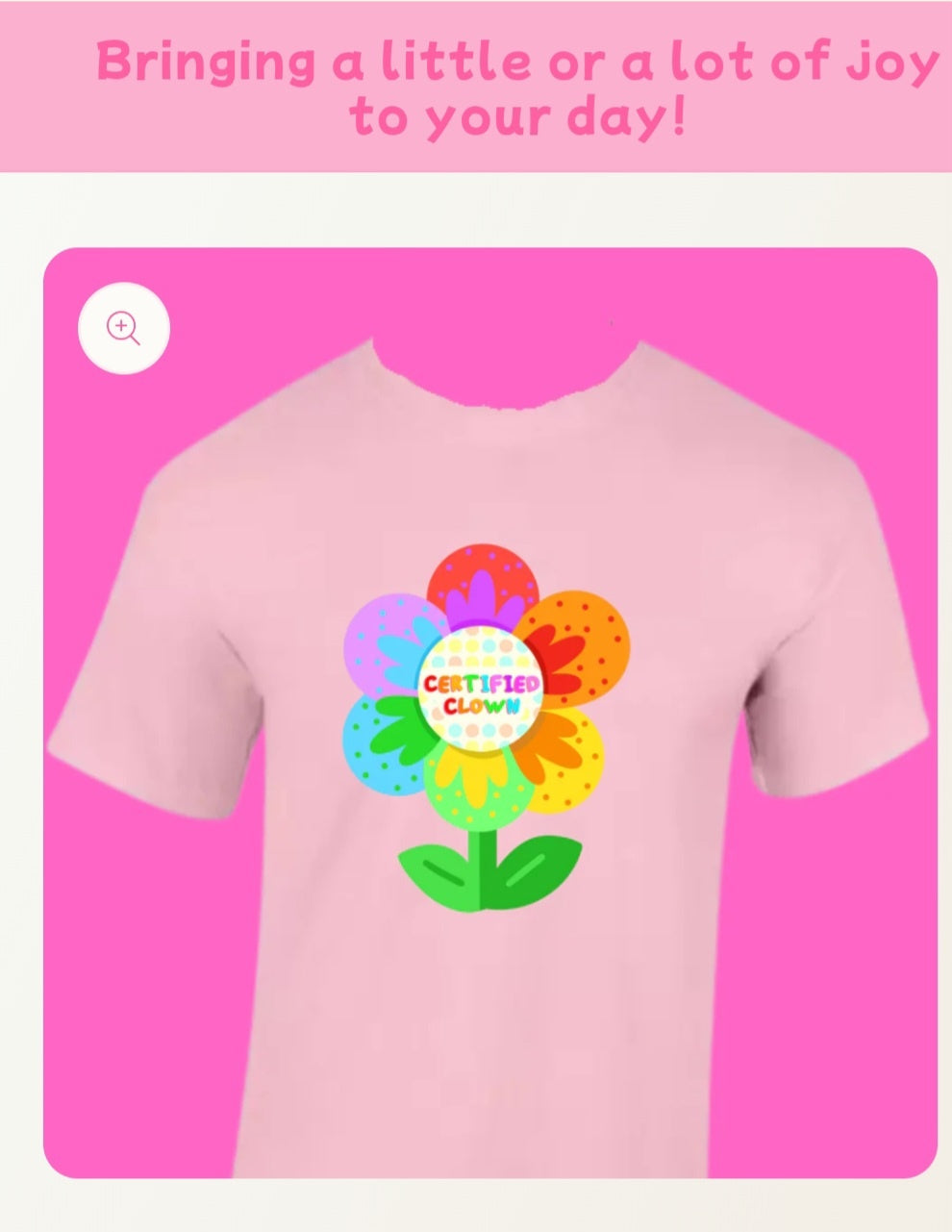 12-13 years certified clown pink tshirt