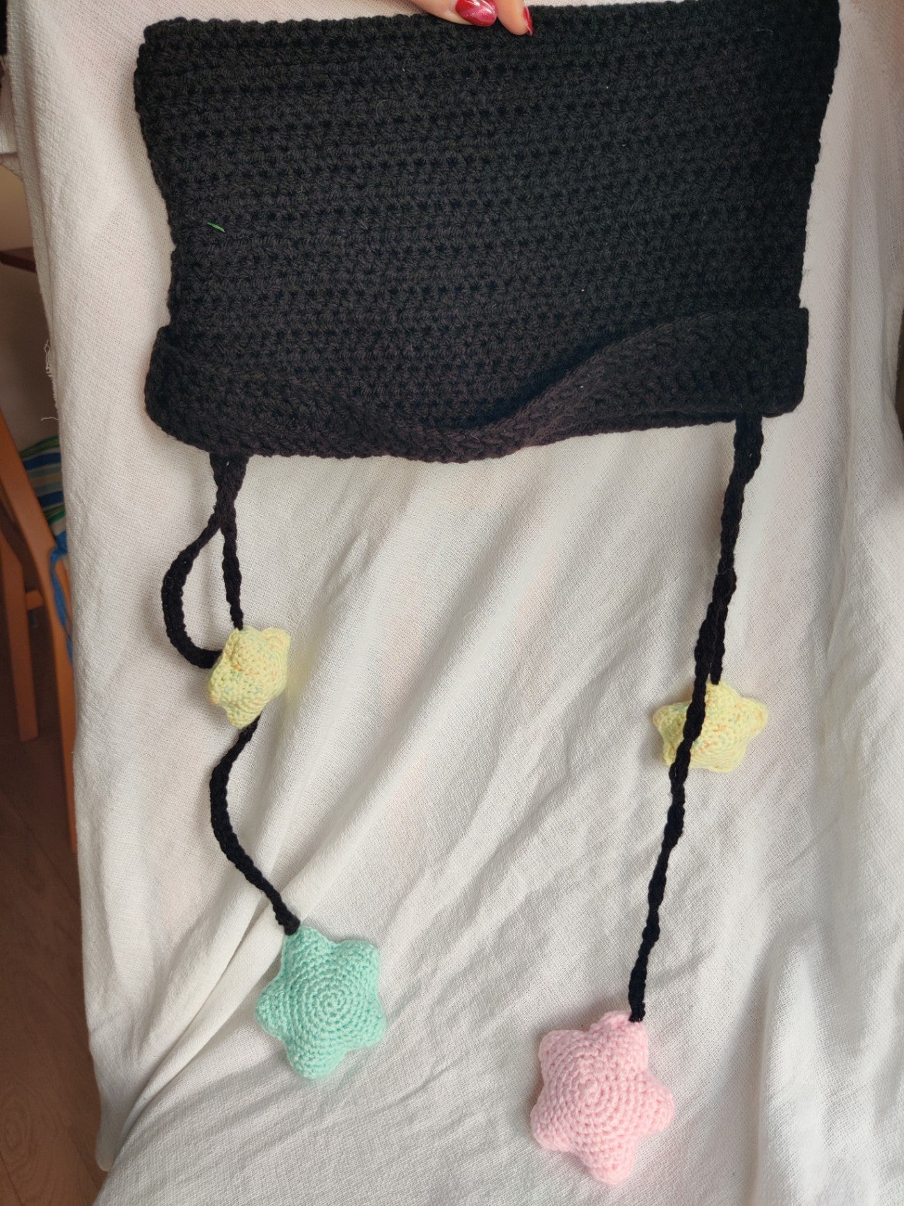 Crochet Totoro inspired cat hat with stars