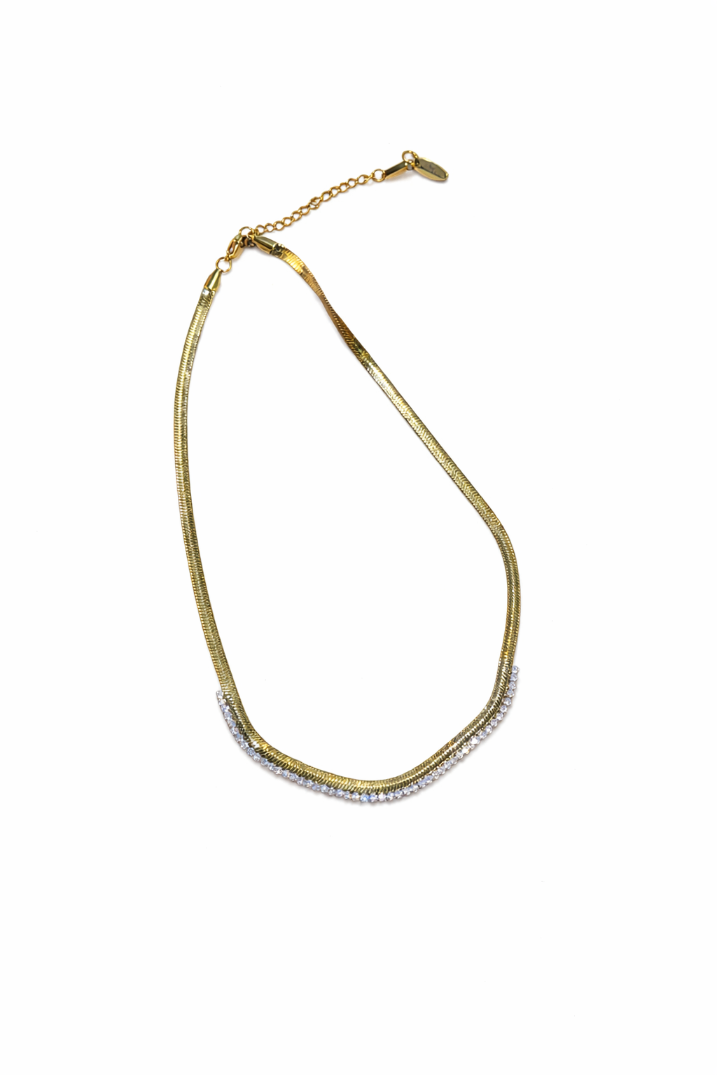 Gold and Austrian Crystal Stainless steel Necklace