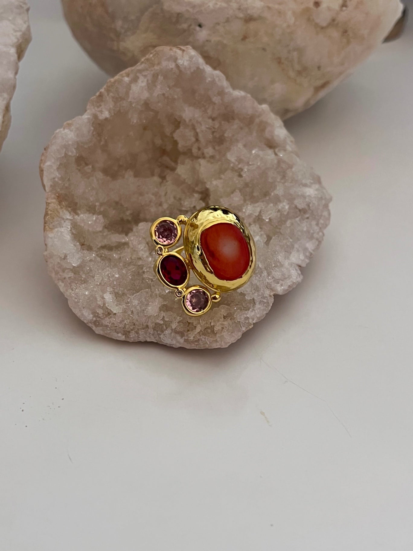 Coral and Pink Topaz