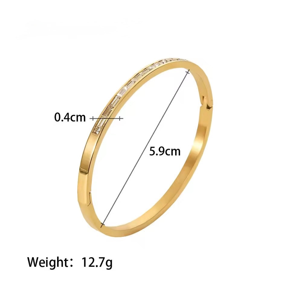 Celeste Gold Baguette Bangle
