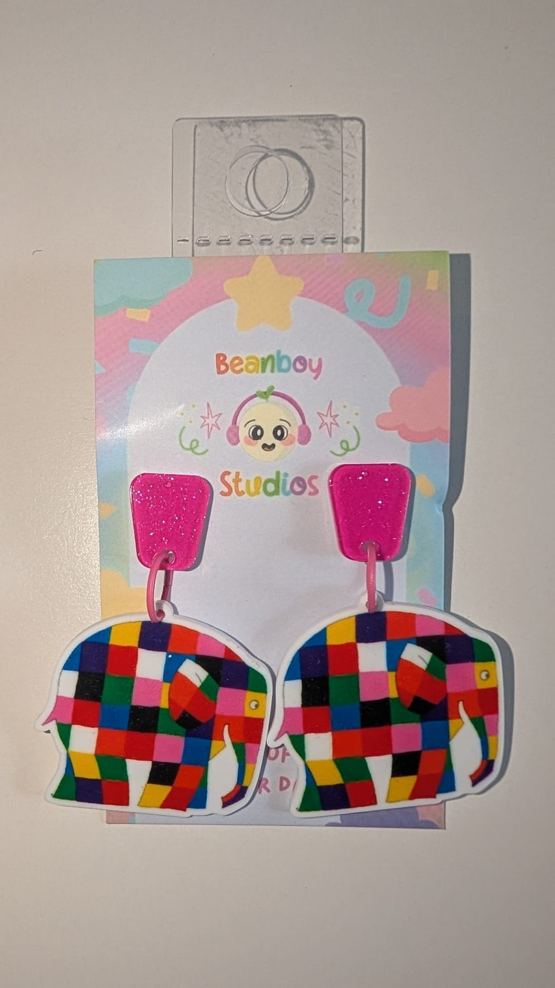 Colourful elephant earrings