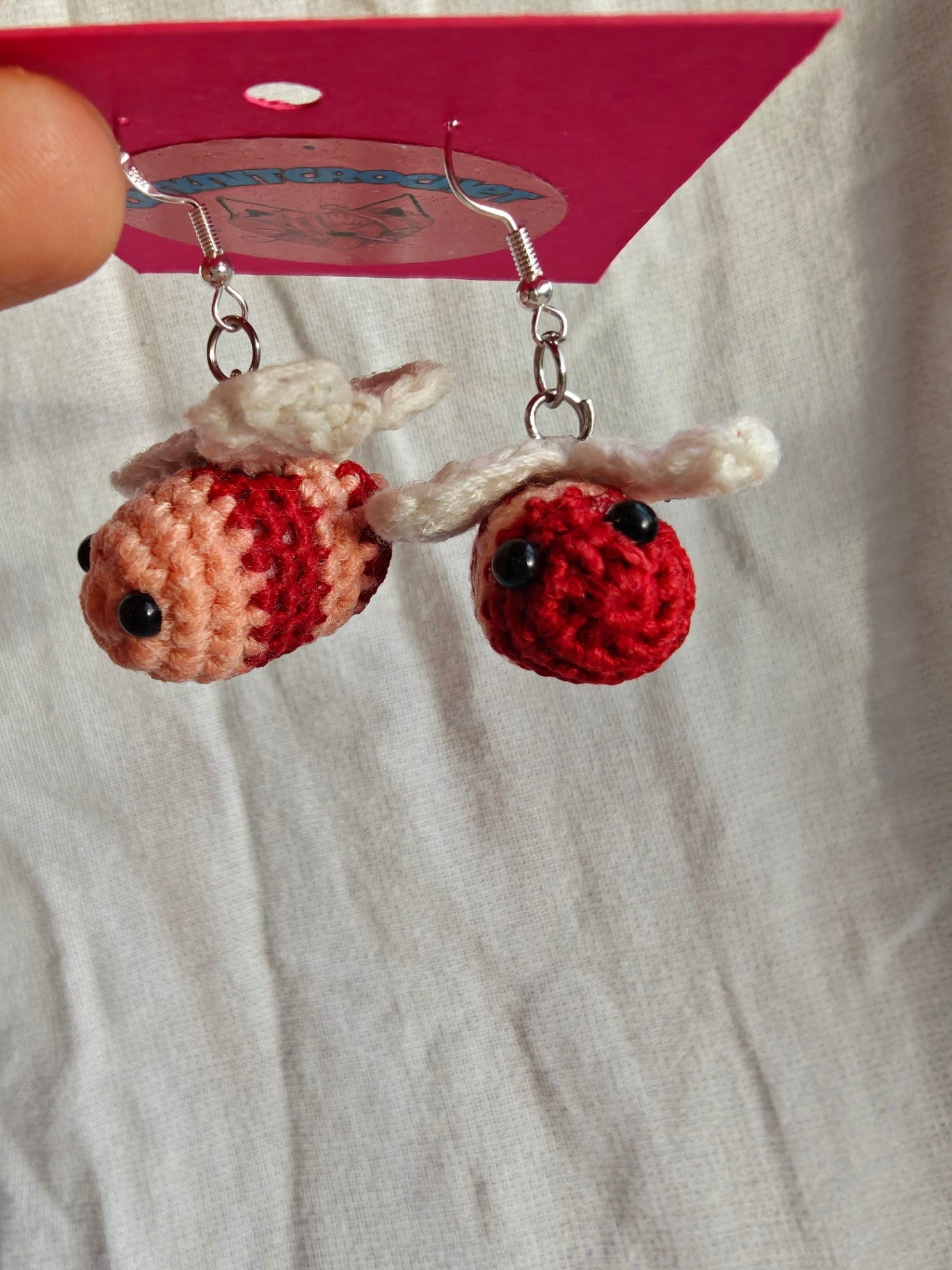Valentine's bees earrings