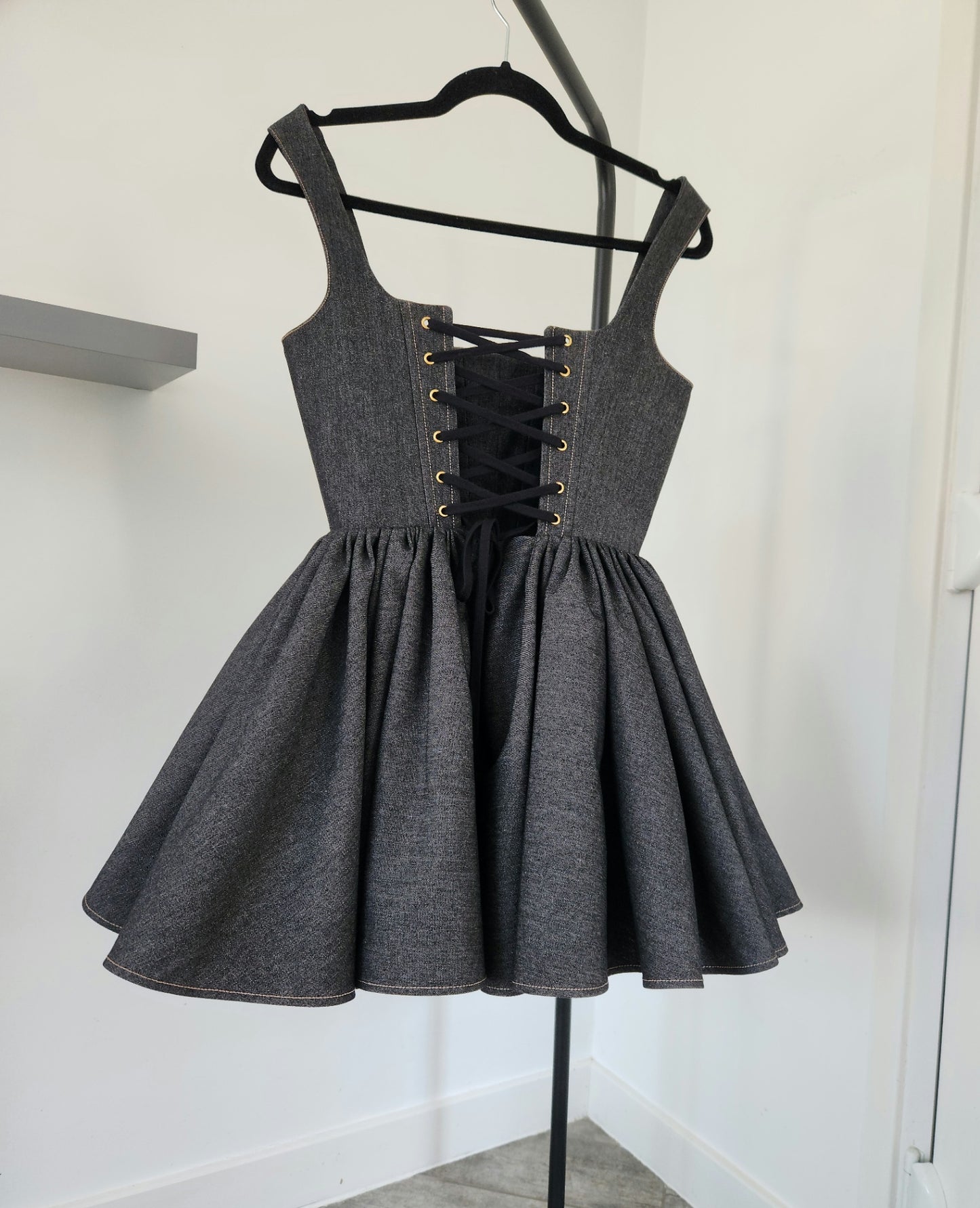 Black Denim mini dress