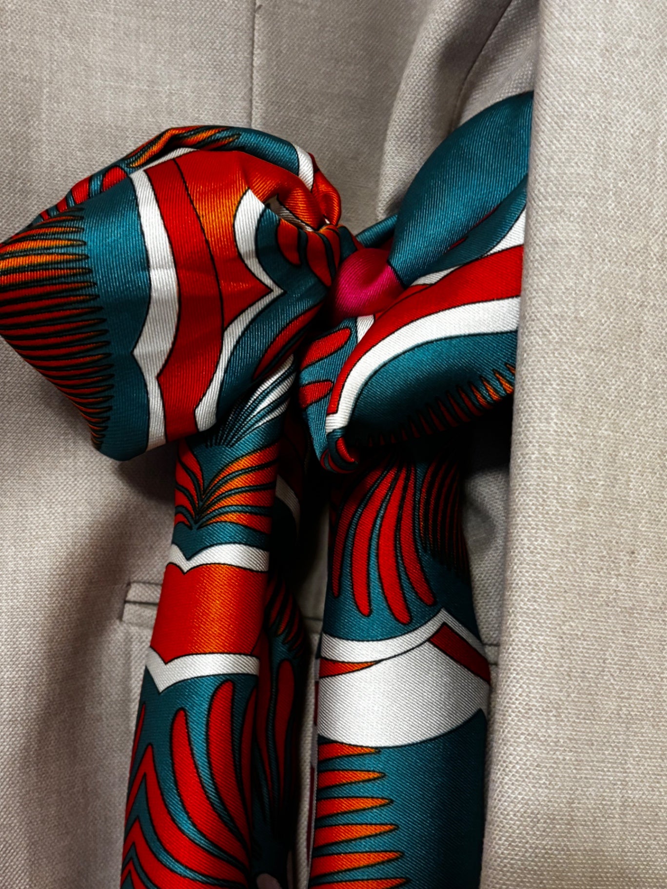 Ophelia satin bow tie blazer