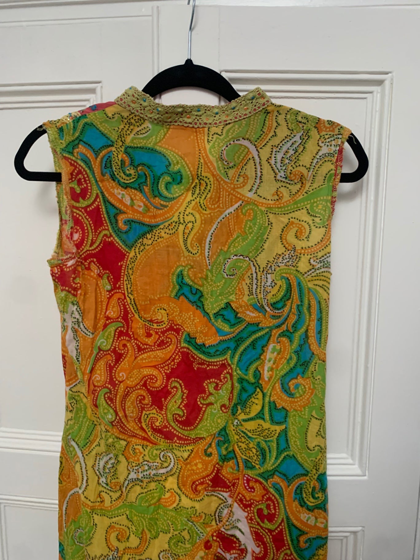 vintage colourful sleeveless dress