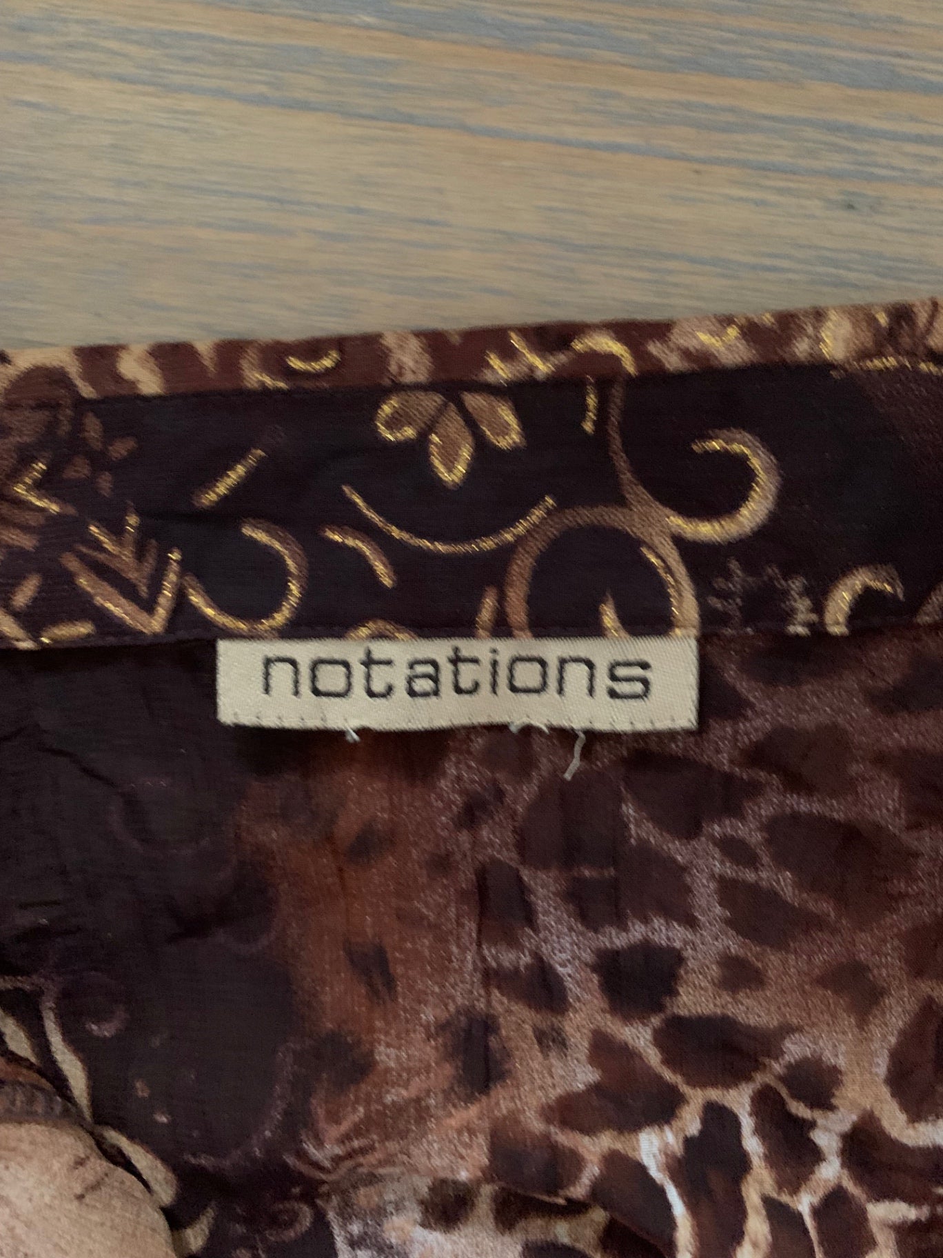 vintage animal print notations shirt