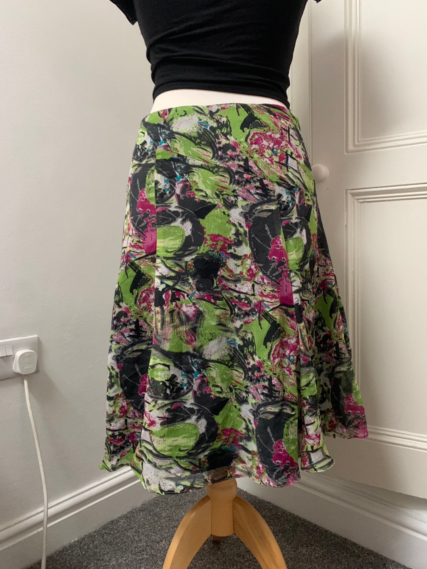 vintage green & pink skirt
