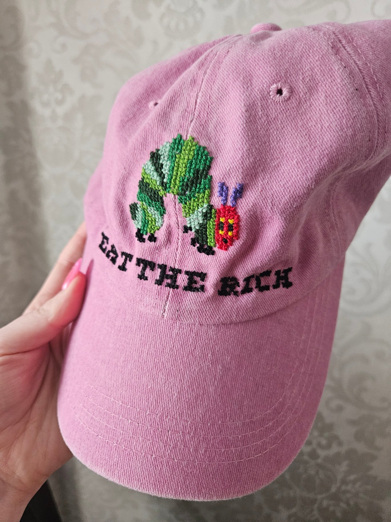 Pink eat the rich cap