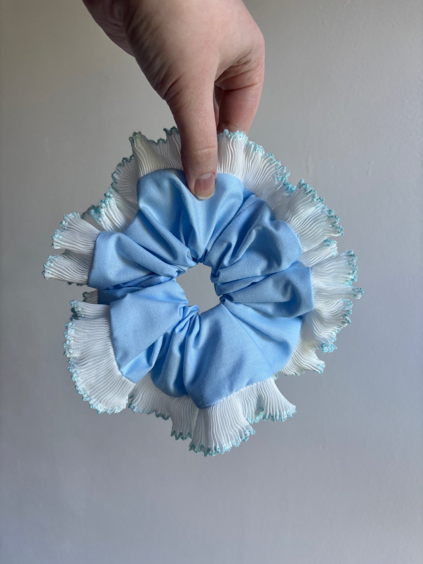 Sky Blue Frill Scrunchie