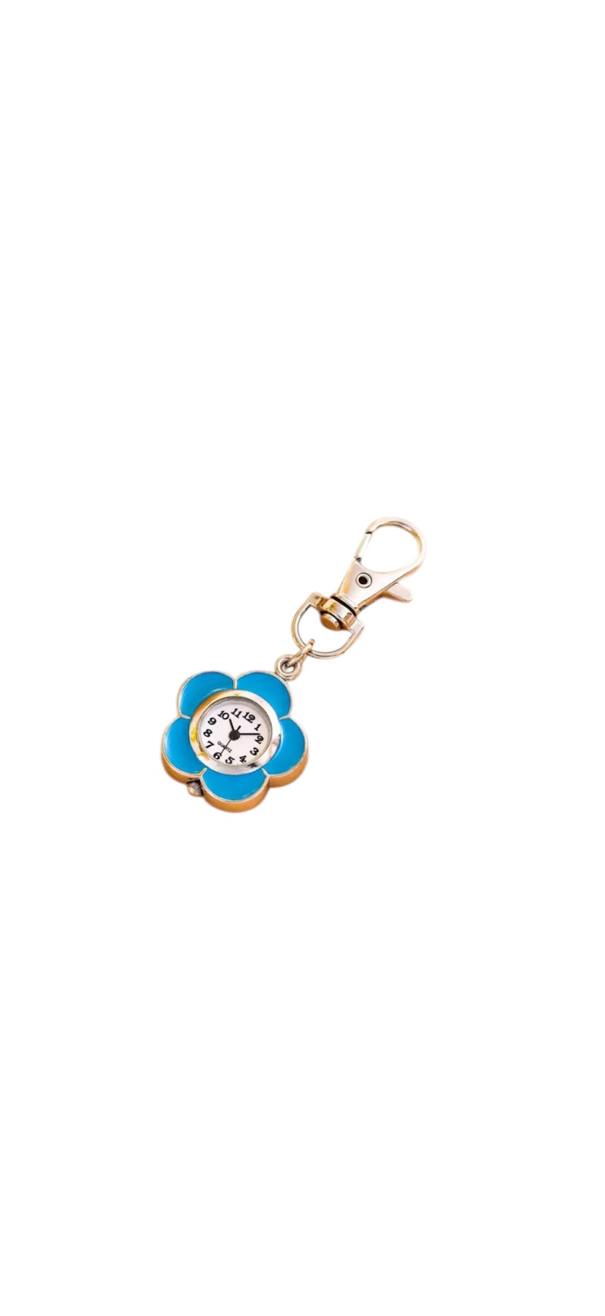 Flower Watch Key/Bag Charm Blue