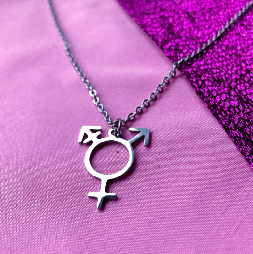 Transgender symbol necklace in 304 stainless steel