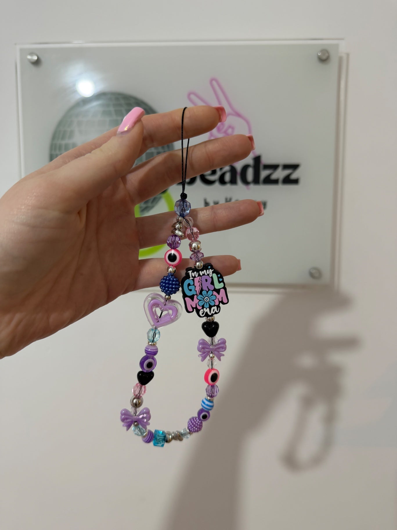 ‘Girl mom era’ phone charm - silver
