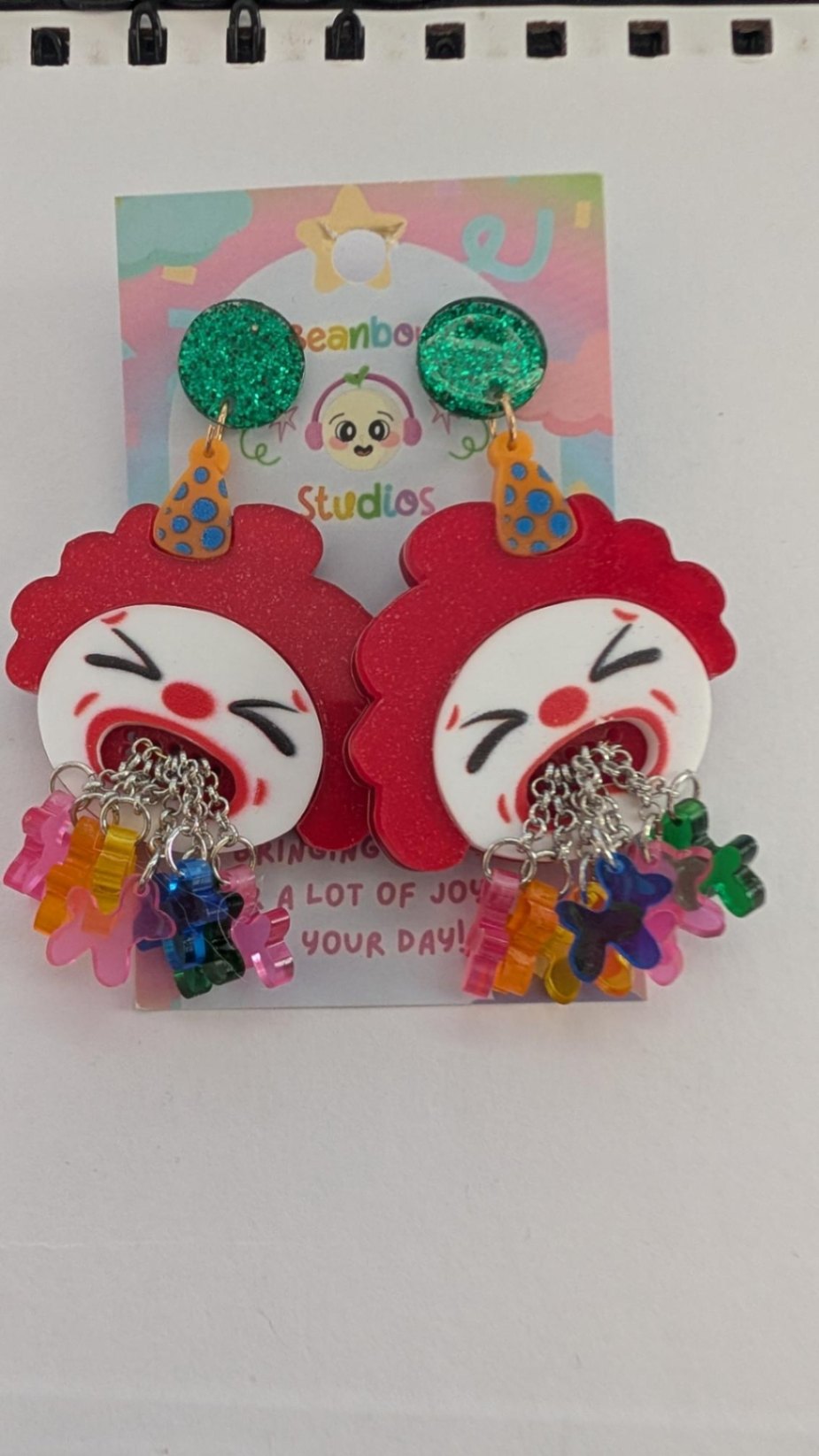 Red Clown Earrings