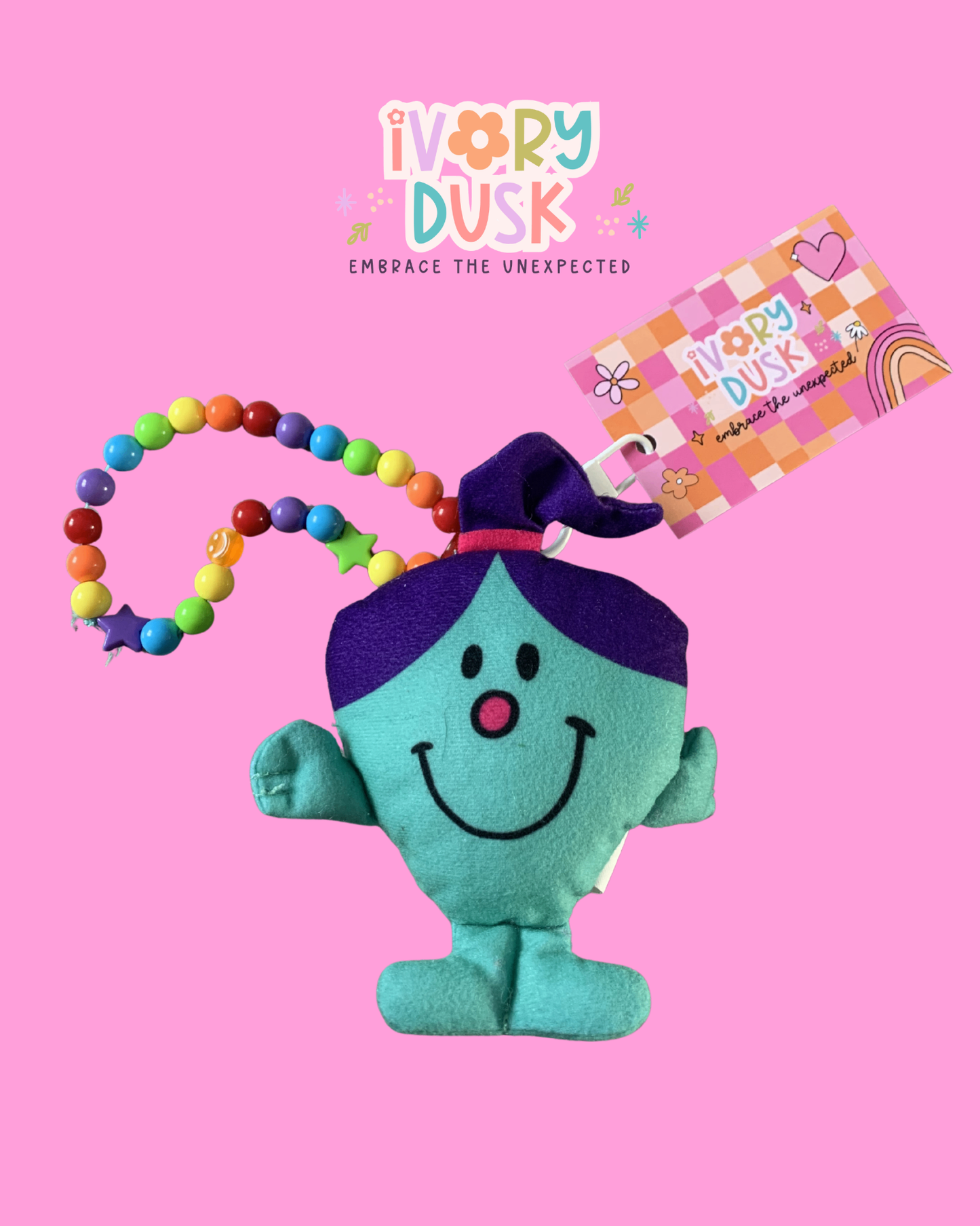 upcycled little miss brave keychain/bag charm