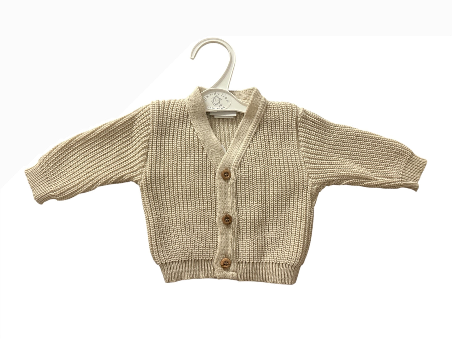 0-3m Beige Hello World Cardigan