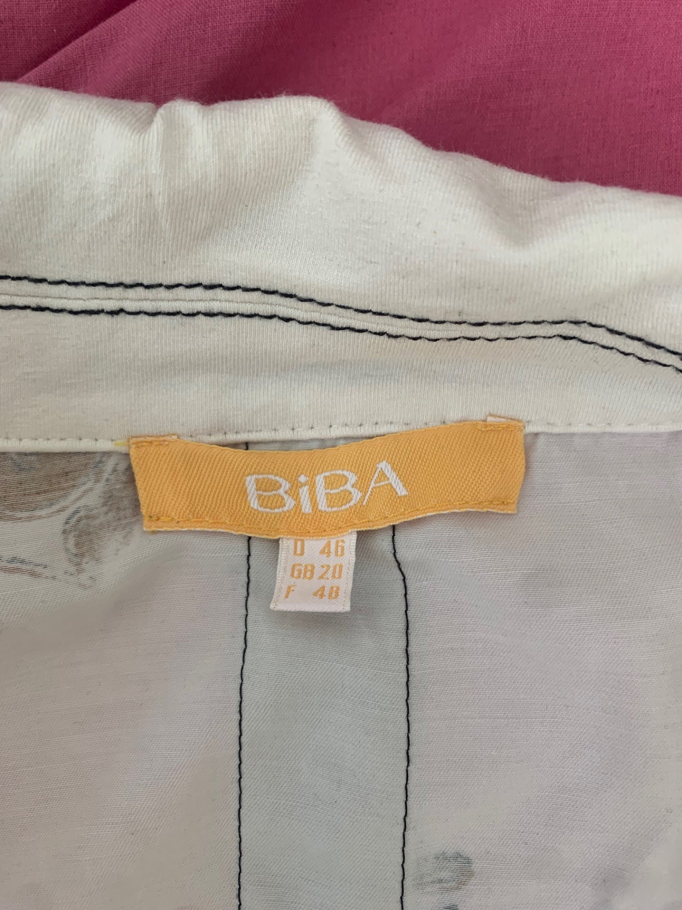 vintage biba white zip up top