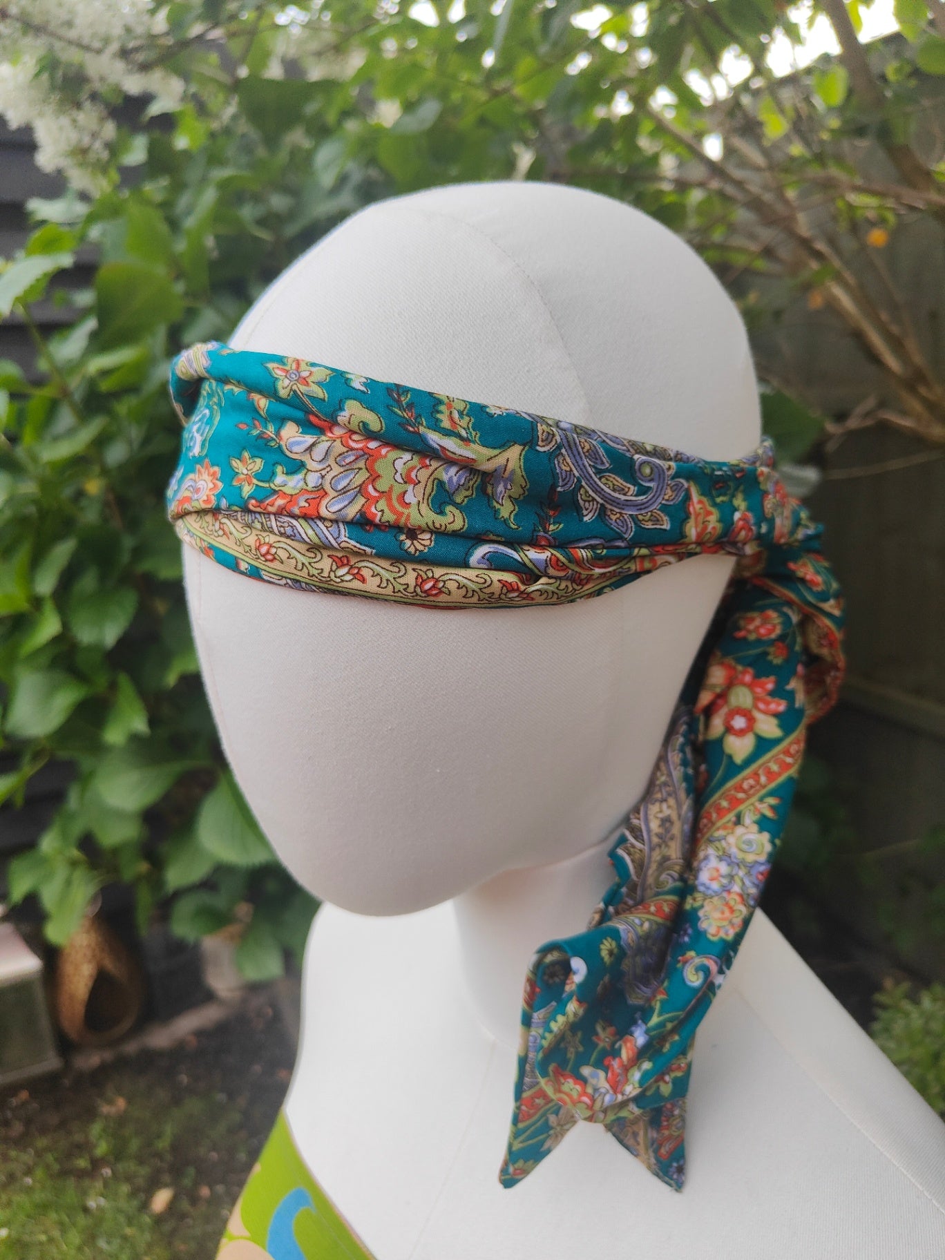 Wire headband wrap- sari fabric