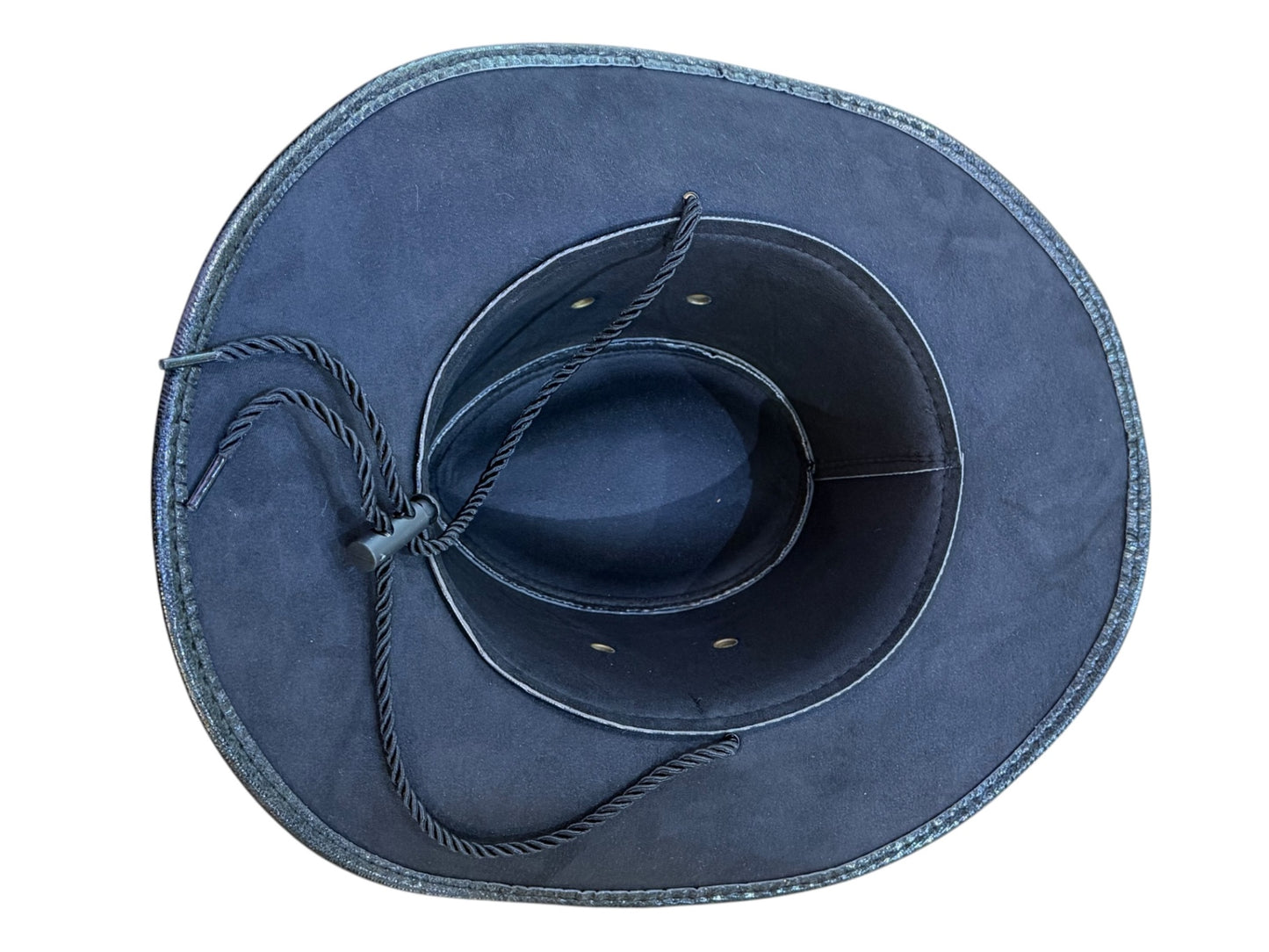 Black Faux Leather Cowboy Hat