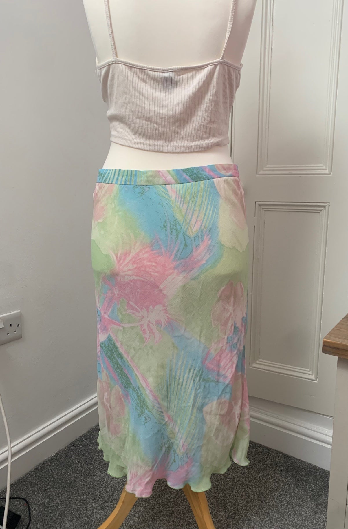 pastel floral skirt