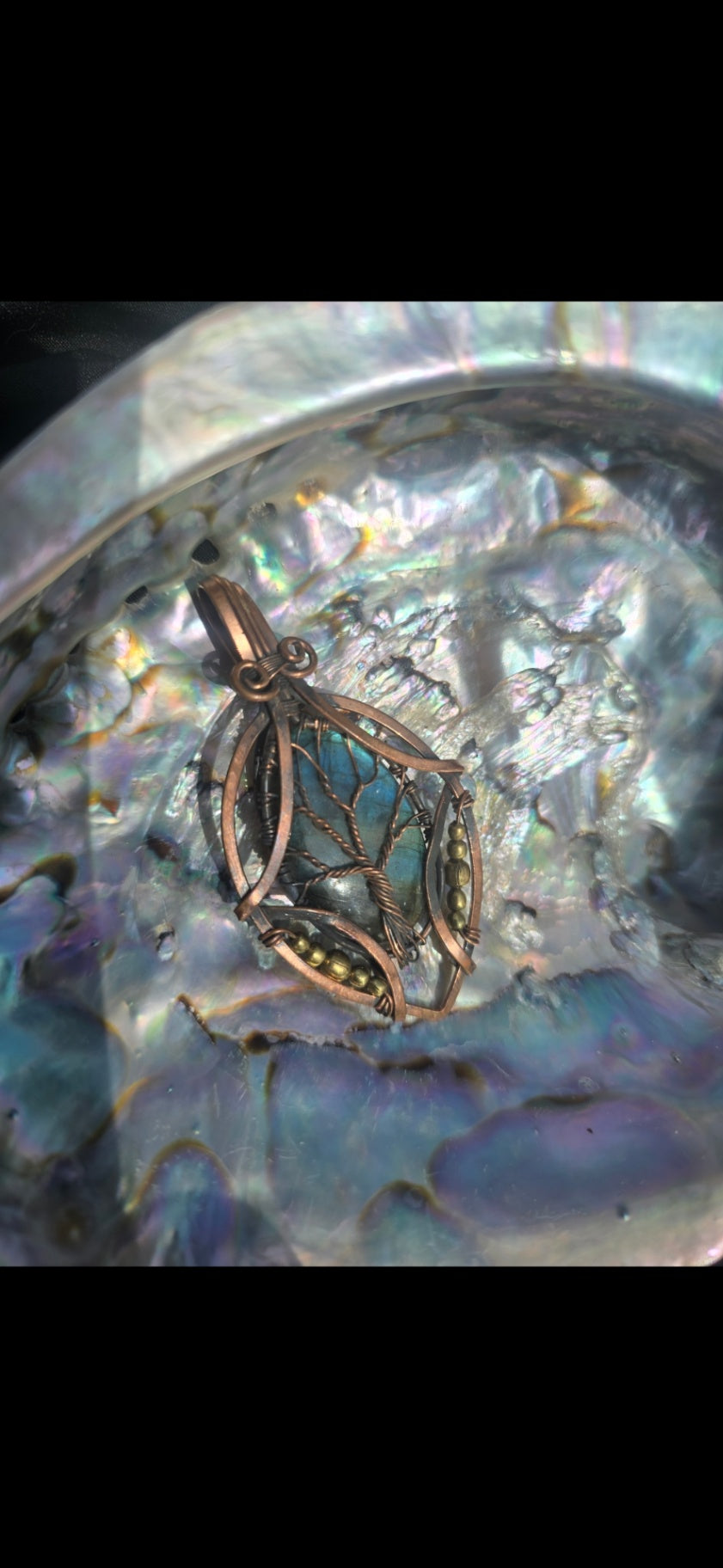 Labradorite tree of life necklace