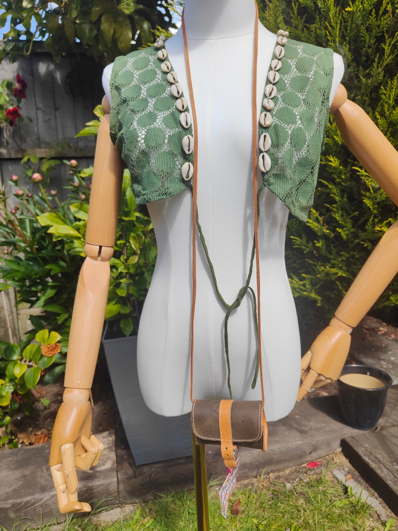 Boho crochet lace waistcoat top