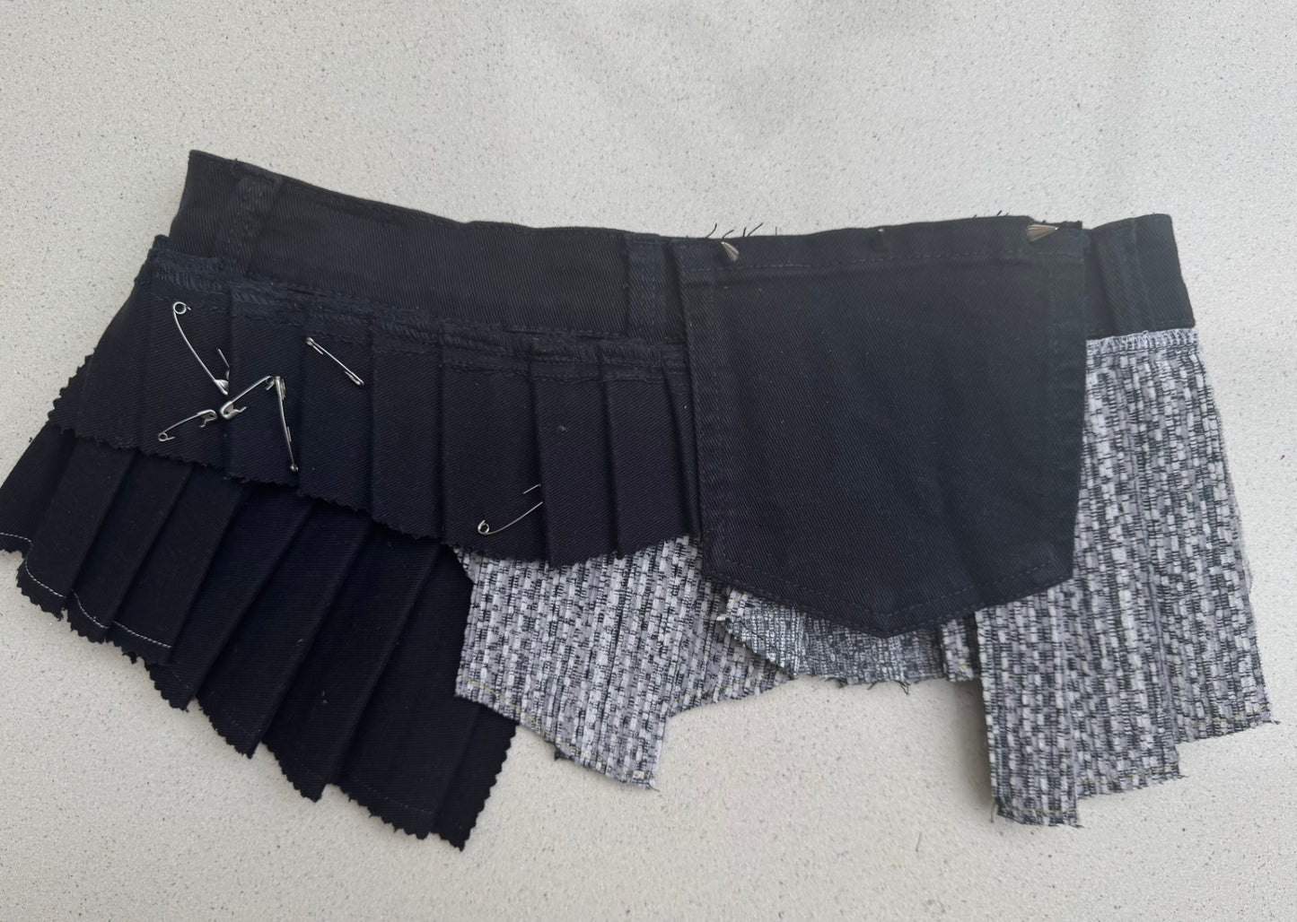 Upcycled mini skirt belt