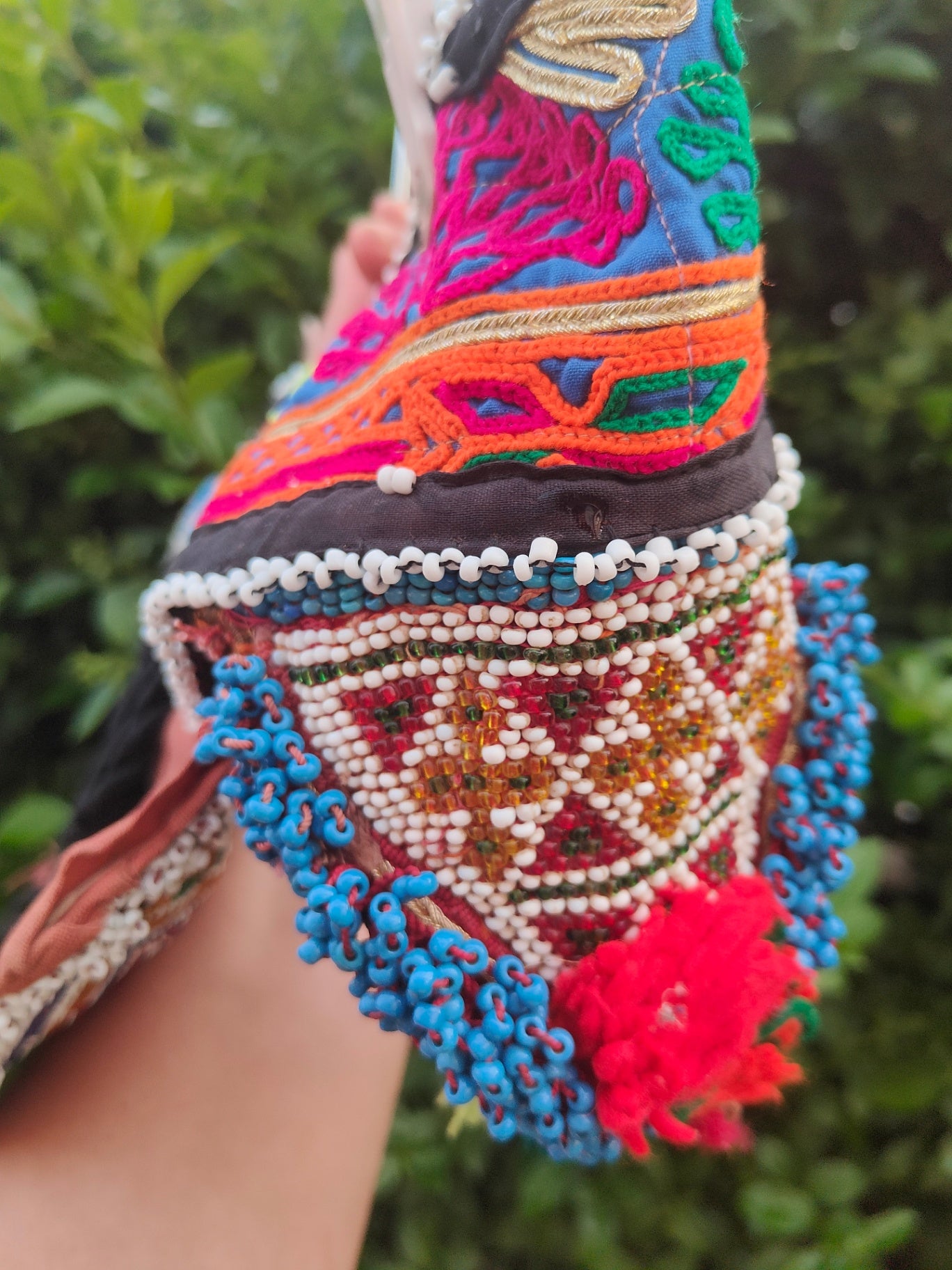 Boho beaded tribal belt -Unique one off