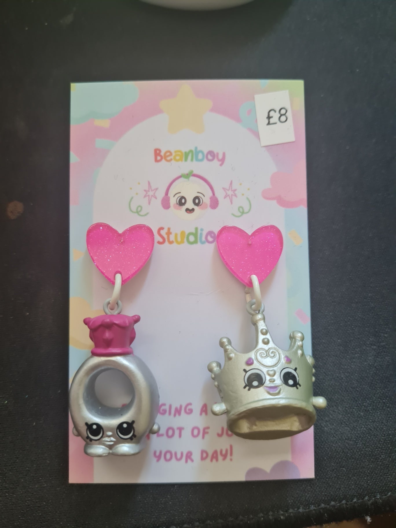 ring and crown earrings
