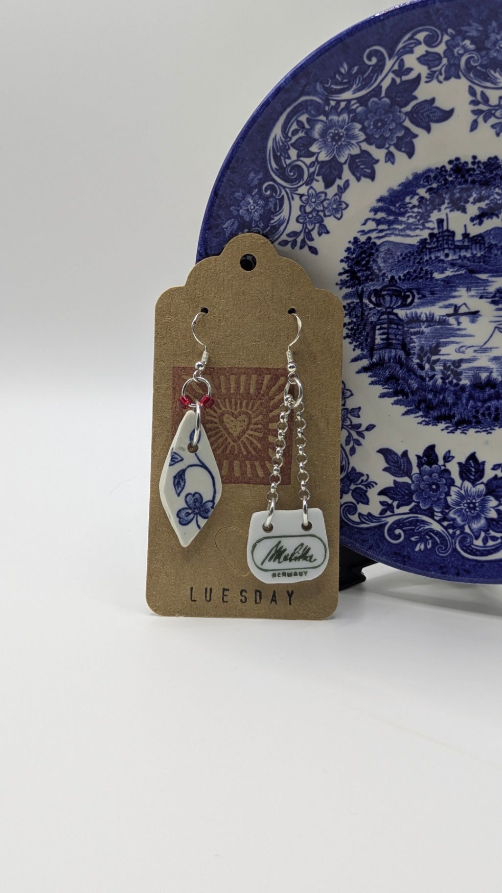 Mismatchies | Earrings Made from Vintage Plates