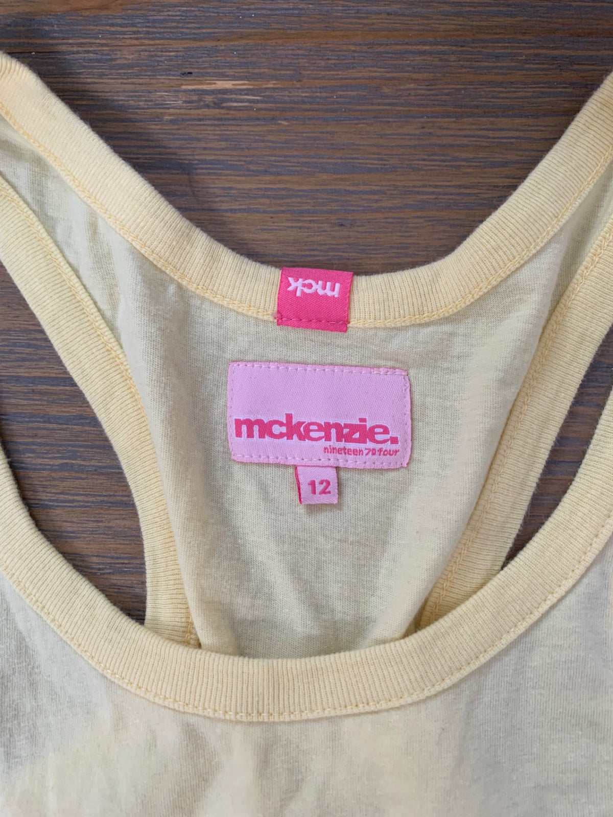 100% cotton yellow tank top