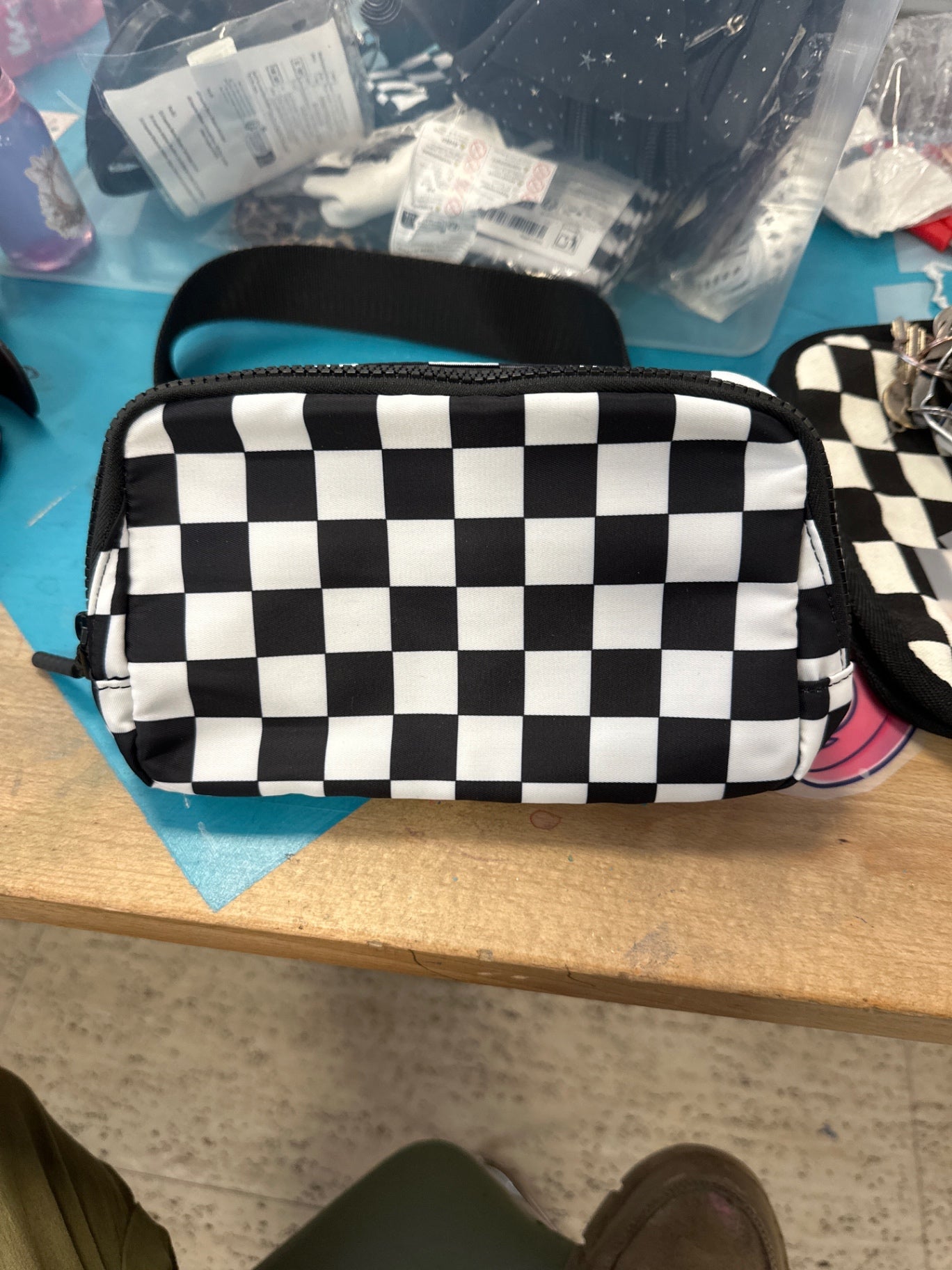 chequered waste bag/cross bag