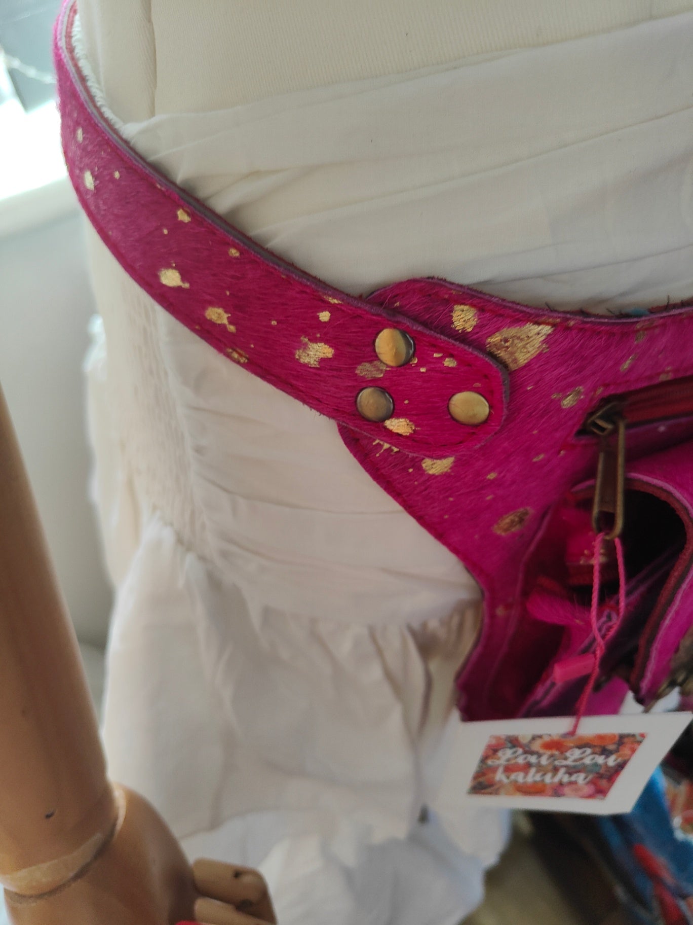Havana Hot pink cow hide bum bag