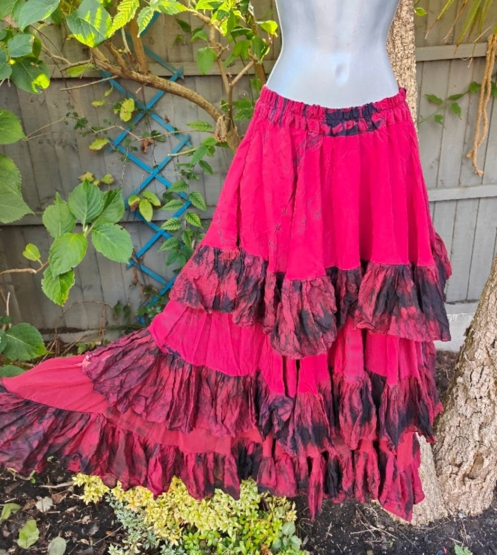Wanderlust maxi skirt - reds