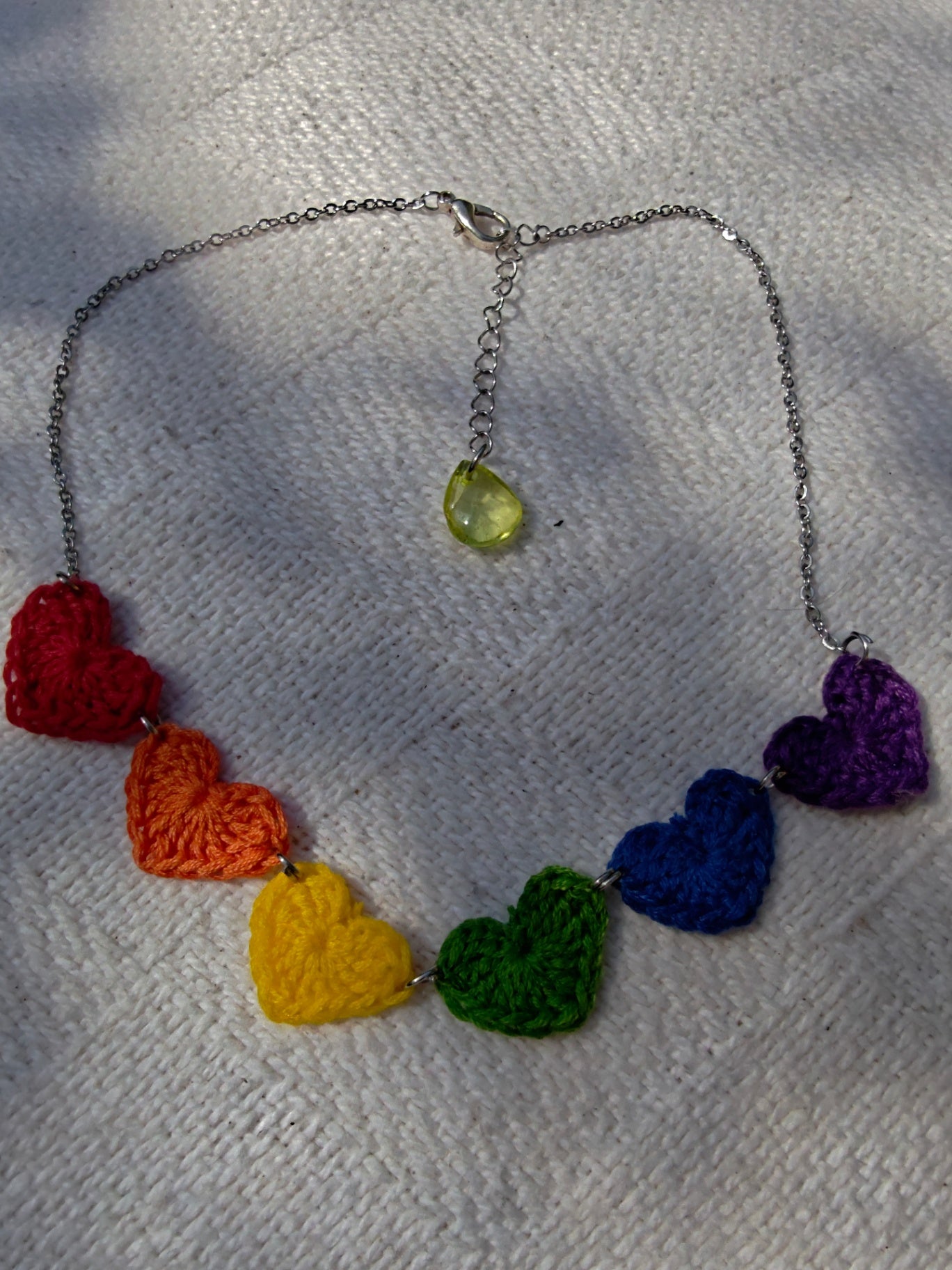 Small heart crochet necklace