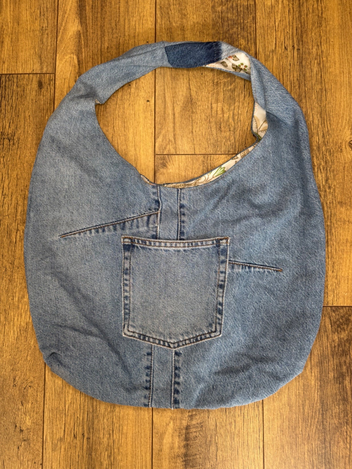 ReMade Denim Lined Shoulder Slouch Bag