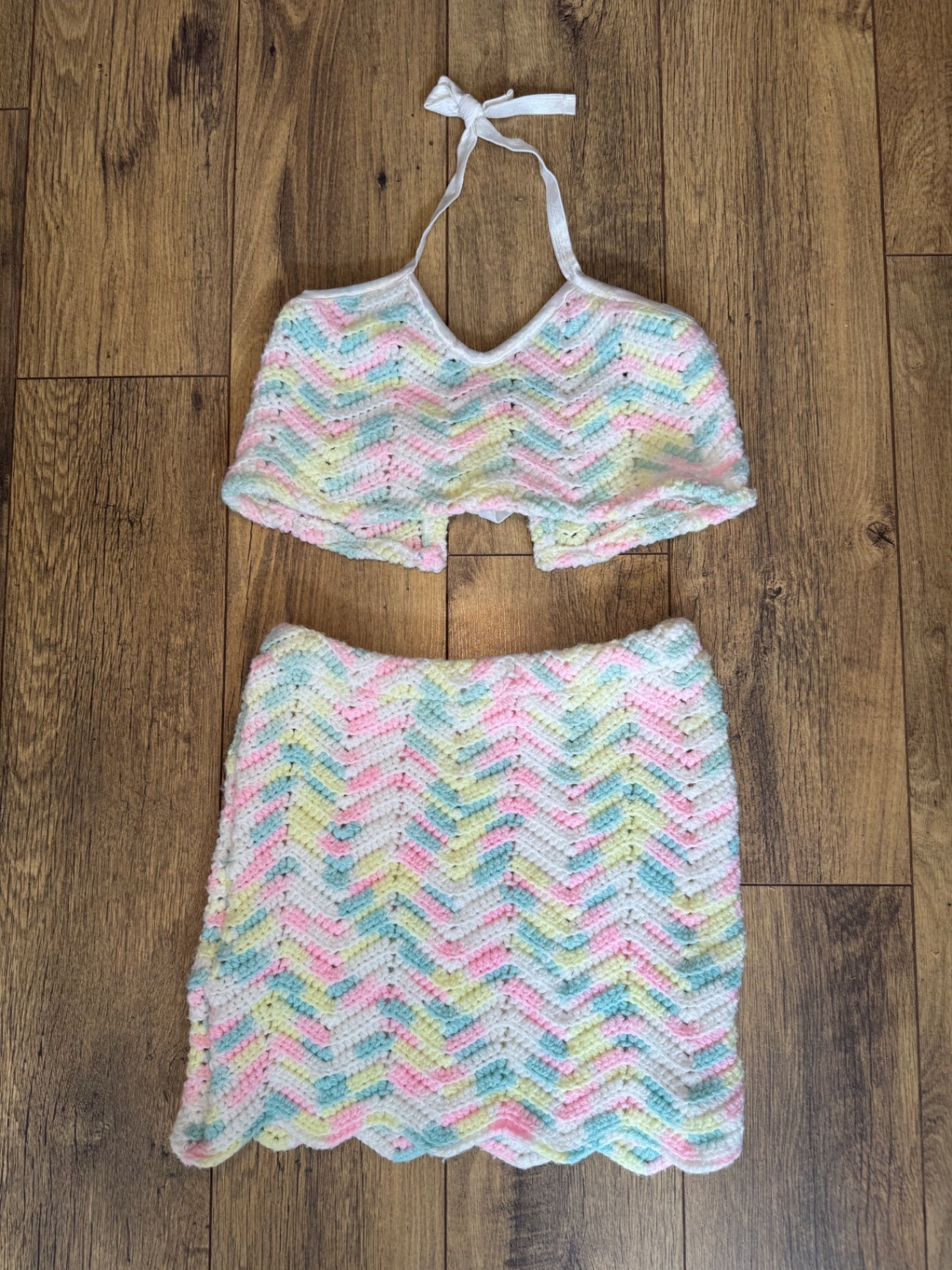 ReMade Knitted Halter Skirt Co-ord