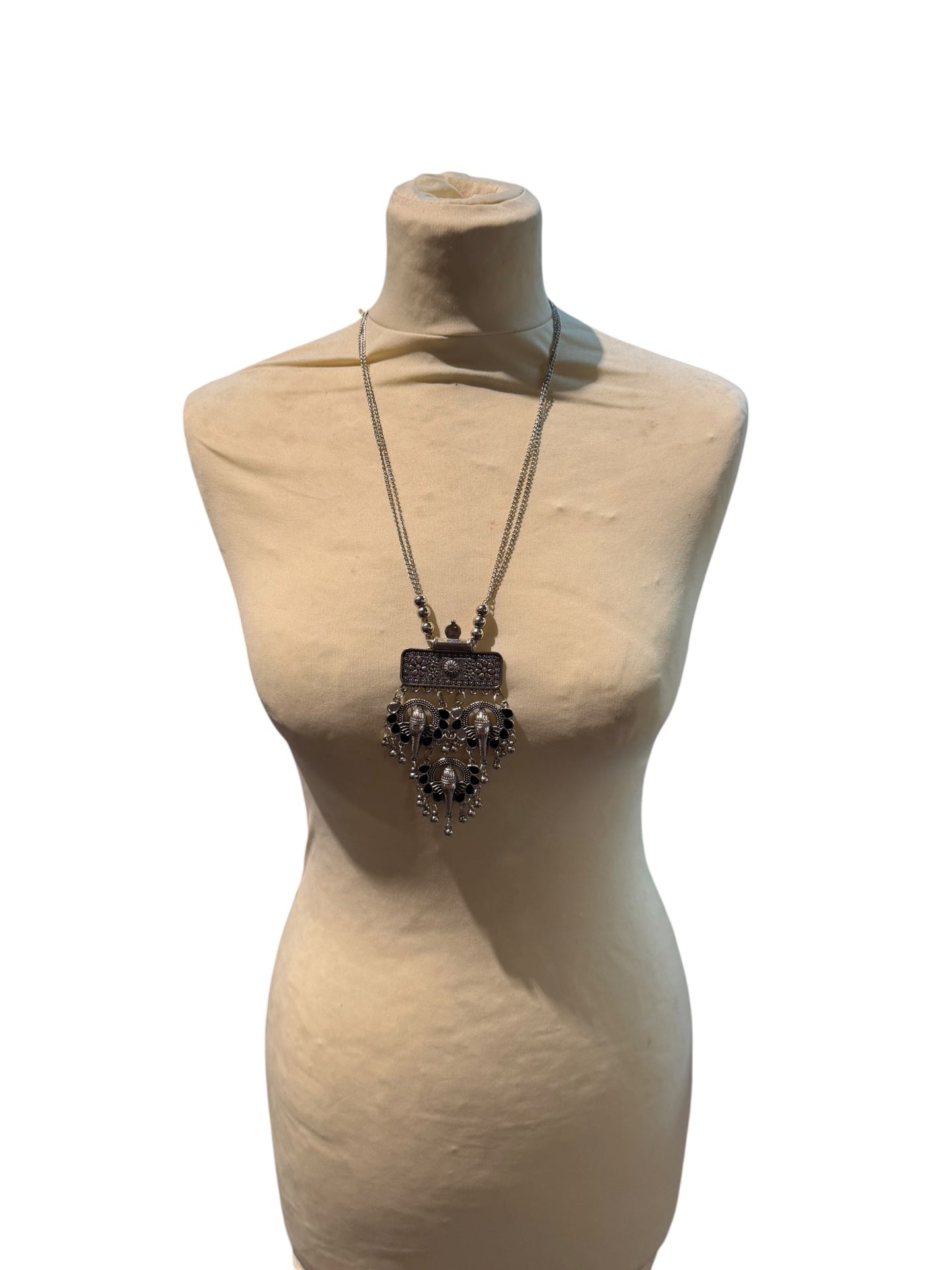 Bali Elephant Vintage Silver Necklace