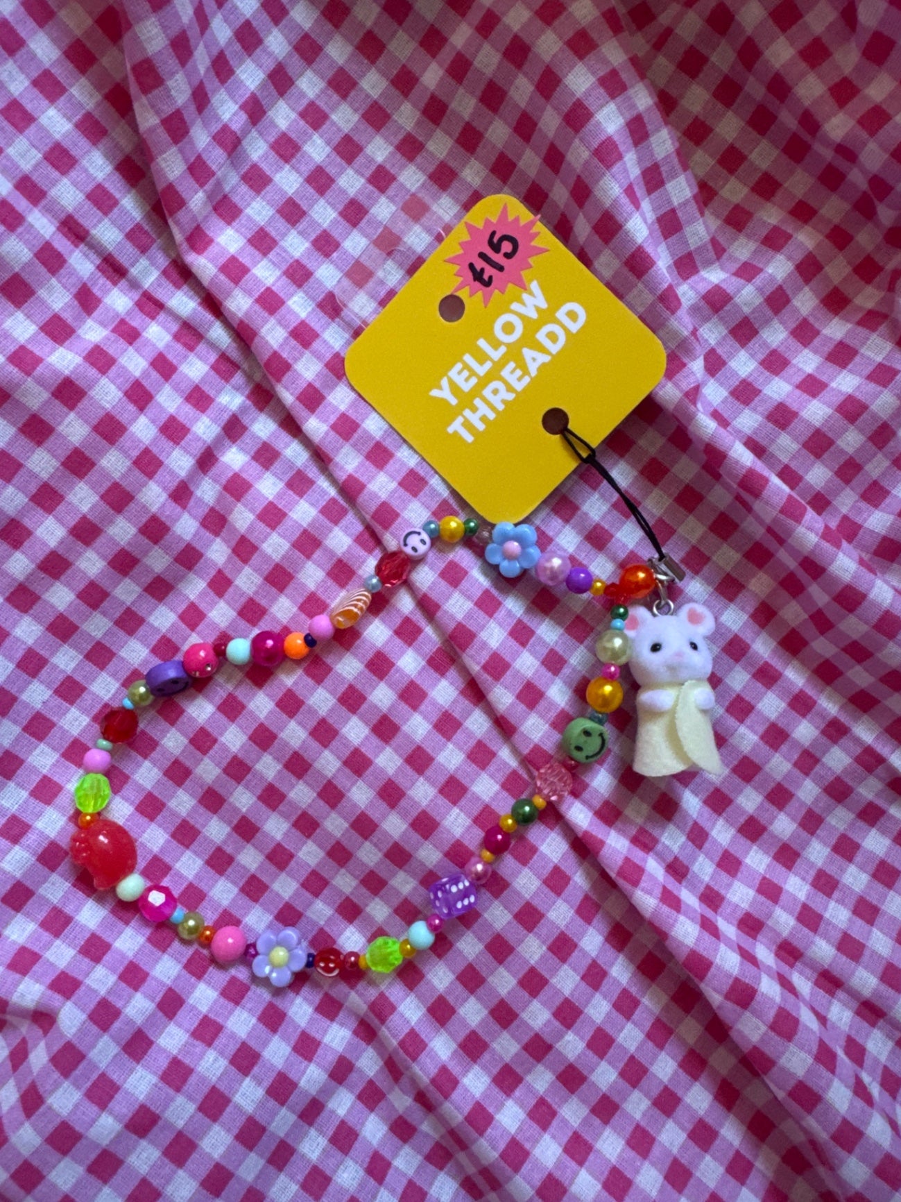 Yellow mouse rainbow charm