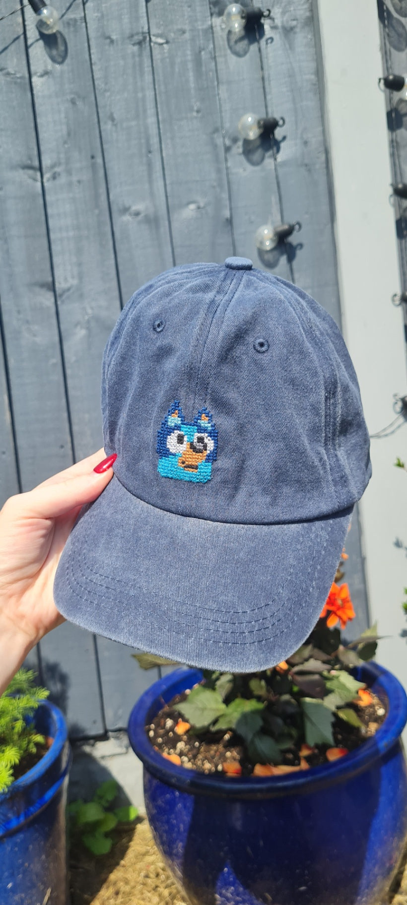 Bluey Cross Stitch Cap
